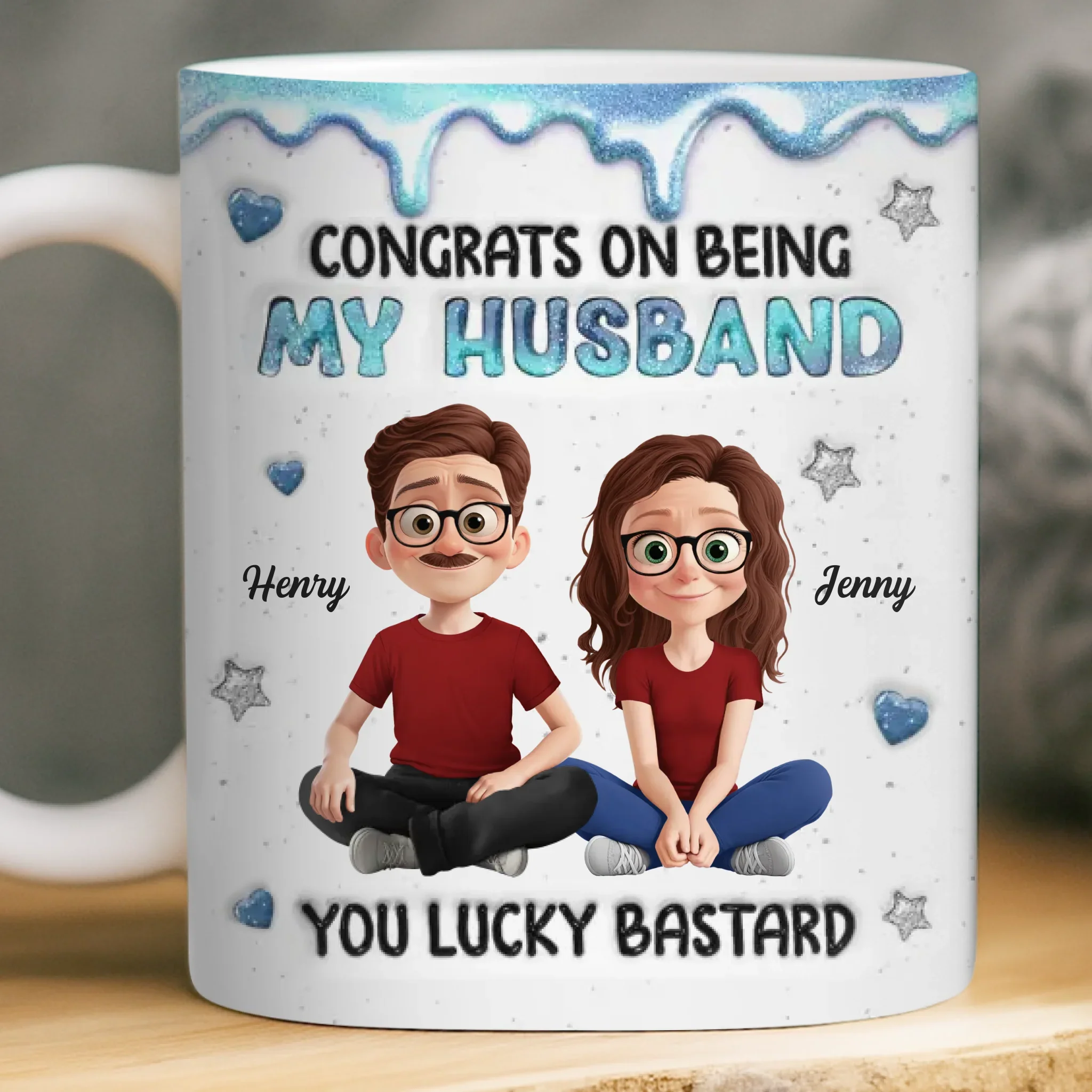 Custom 3D Inflated Effect Printed Mug - Personalized Anniversary Wedding Gifts For Husband And Wife, Him And Her - Love Chosen Again And Again - Image 2