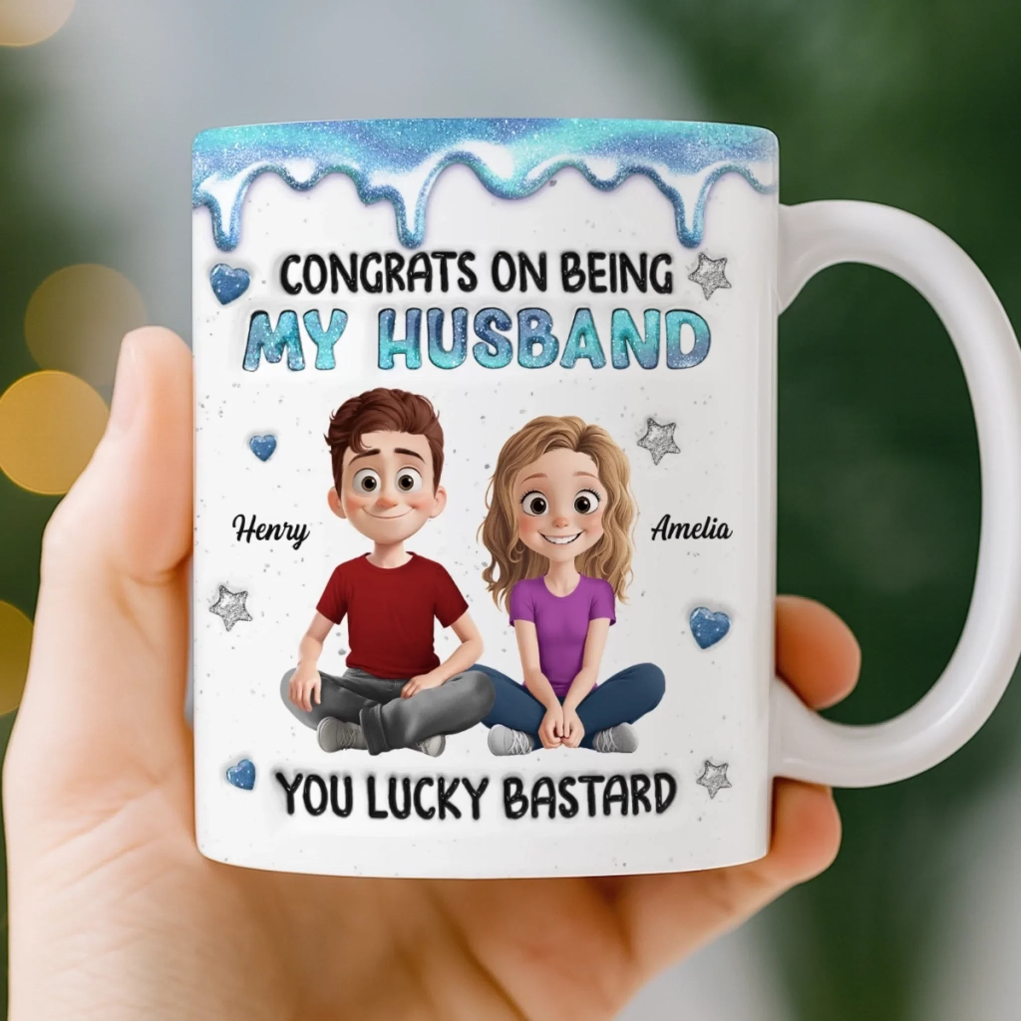 Custom 3D Inflated Effect Printed Mug - Personalized Anniversary Wedding Gifts For Husband And Wife, Him And Her - Love Chosen Again And Again - Image 4