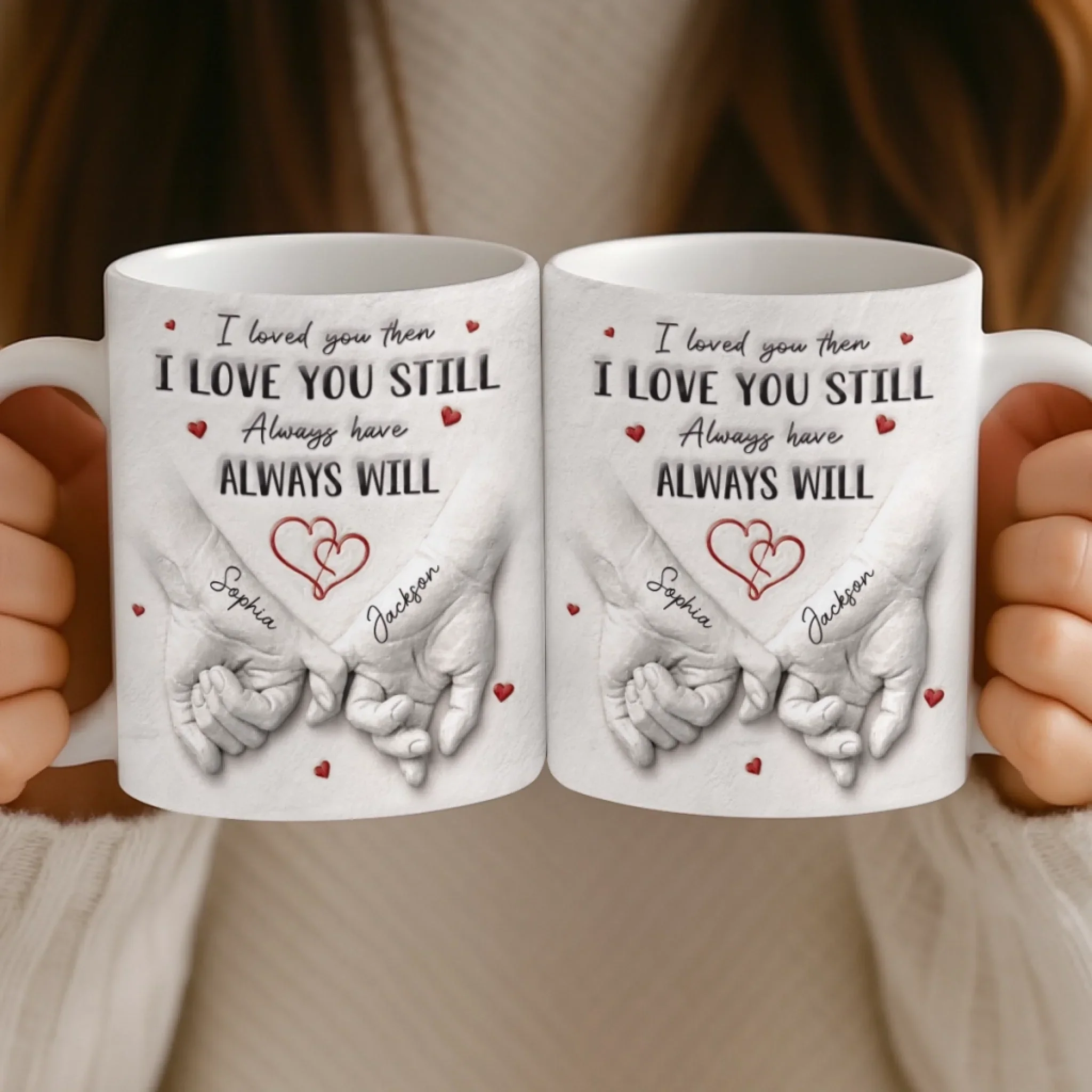 Custom 3D Inflated Effect Printed Mug - Personalized Anniversary Wedding Gifts For Husband And Wife, Him And Her - Love Grows Stronger With Us - Image 5
