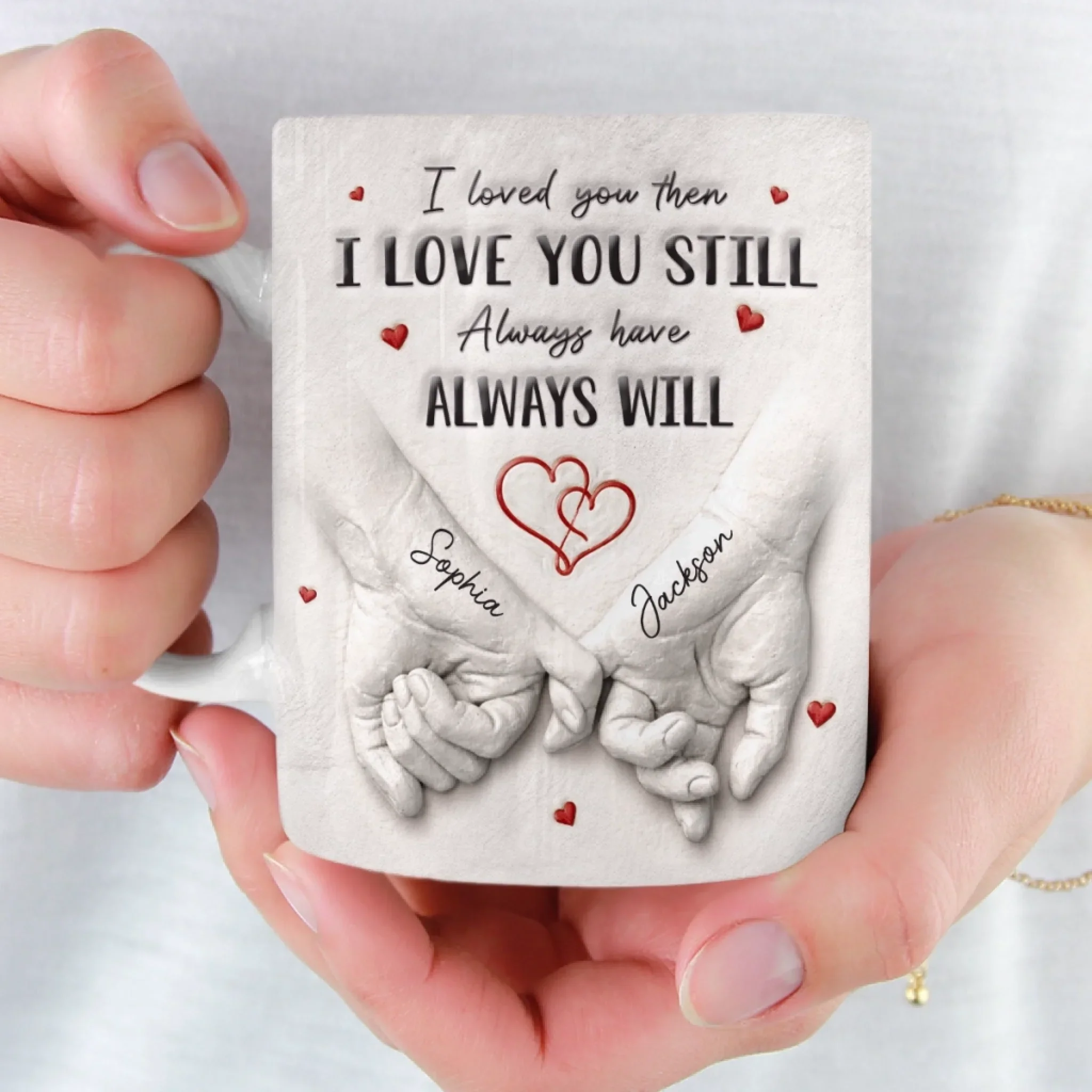 Custom 3D Inflated Effect Printed Mug - Personalized Anniversary Wedding Gifts For Husband And Wife, Him And Her - Love Grows Stronger With Us - Image 6