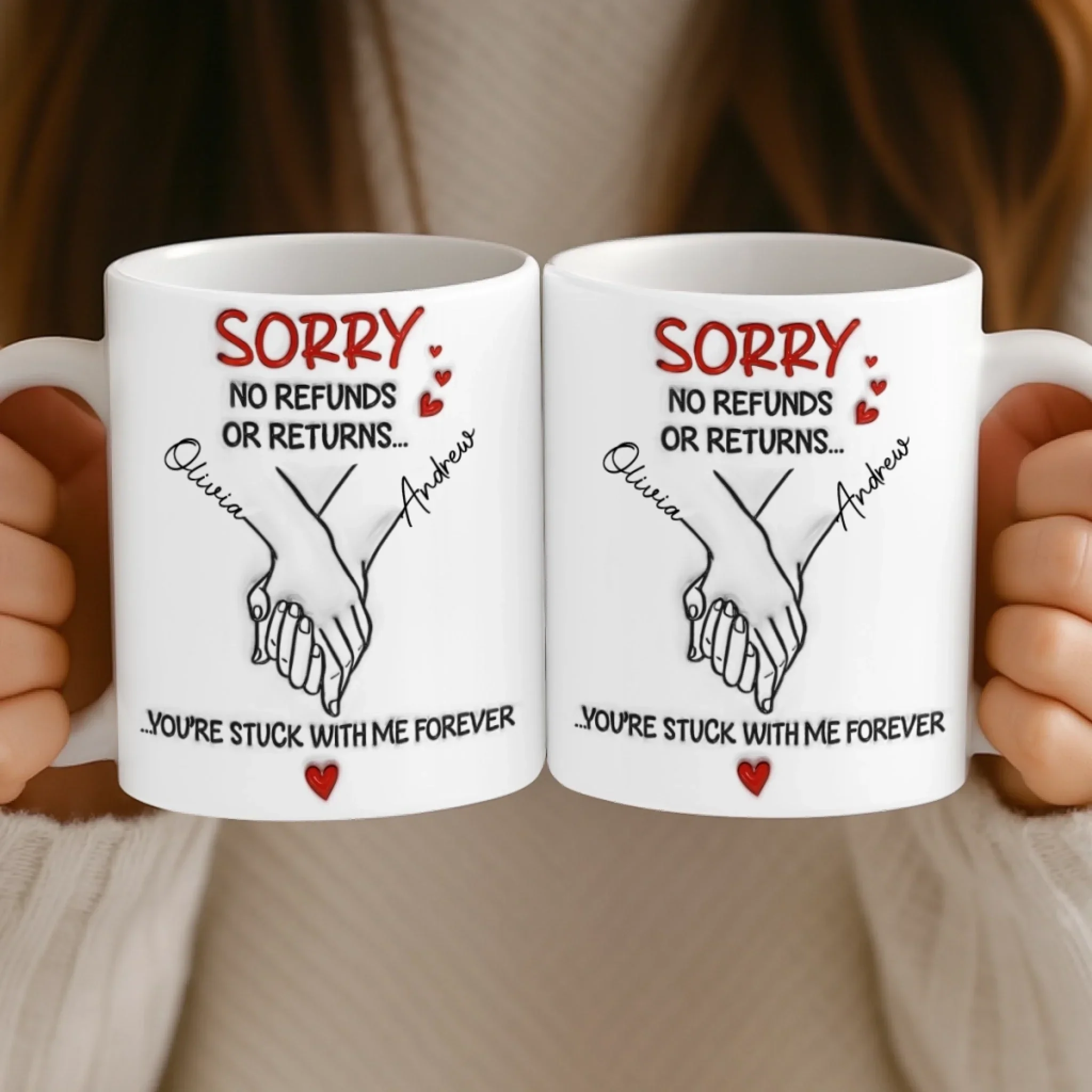 Custom 3D Inflated Effect Printed Mug - Personalized Anniversary Wedding Gifts For Husband And Wife, Him And Her - Side By Side Feels Natural - Image 5