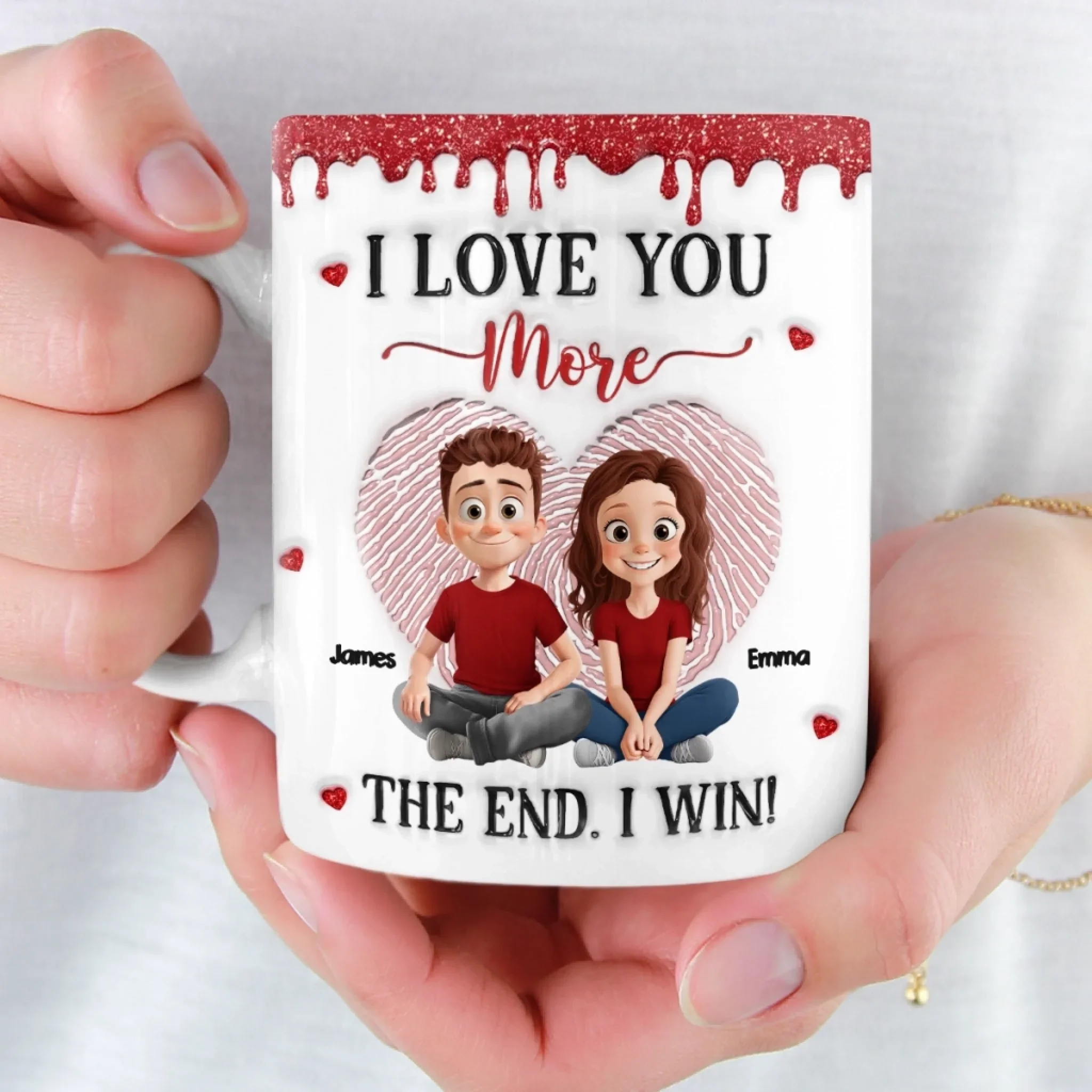 Custom 3D Inflated Effect Printed Mug - Personalized Anniversary Wedding Gifts For Husband And Wife, Him And Her - Together Is Where Peace Lives - Image 6