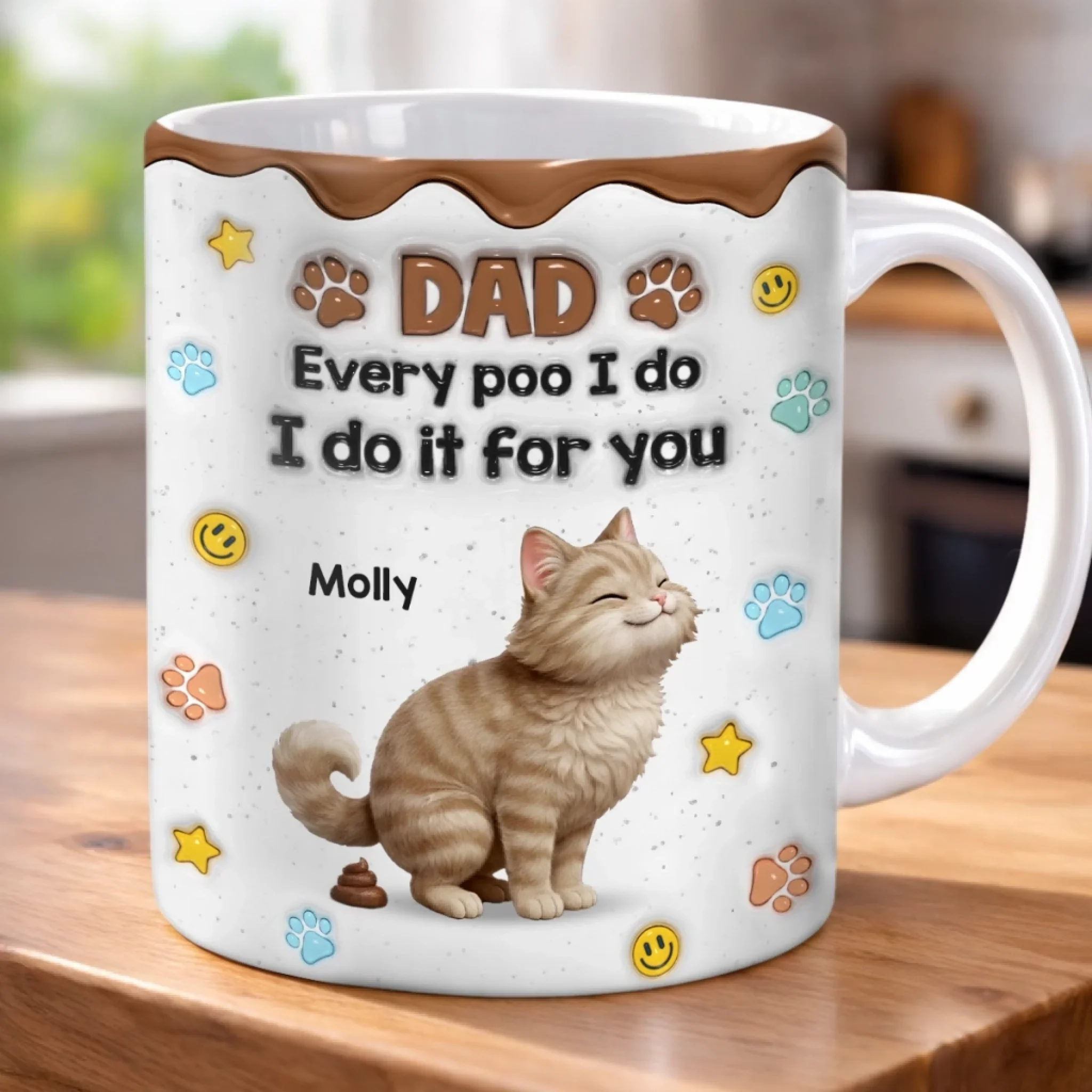 Custom 3D Inflated Effect Printed Mug - Personalized Birthday Gifts For Cat Lovers, Cat Mom And Dad - I Leave Little Gifts Just For You - Image 4