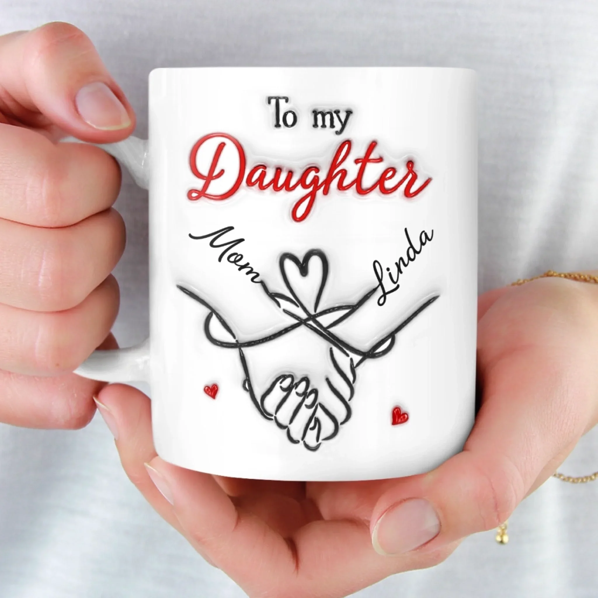 Custom 3D Inflated Effect Printed Mug - Personalized Birthday Gifts For Daughter, Granddaughter - Through My Eyes, You Are Perfect - Image 4