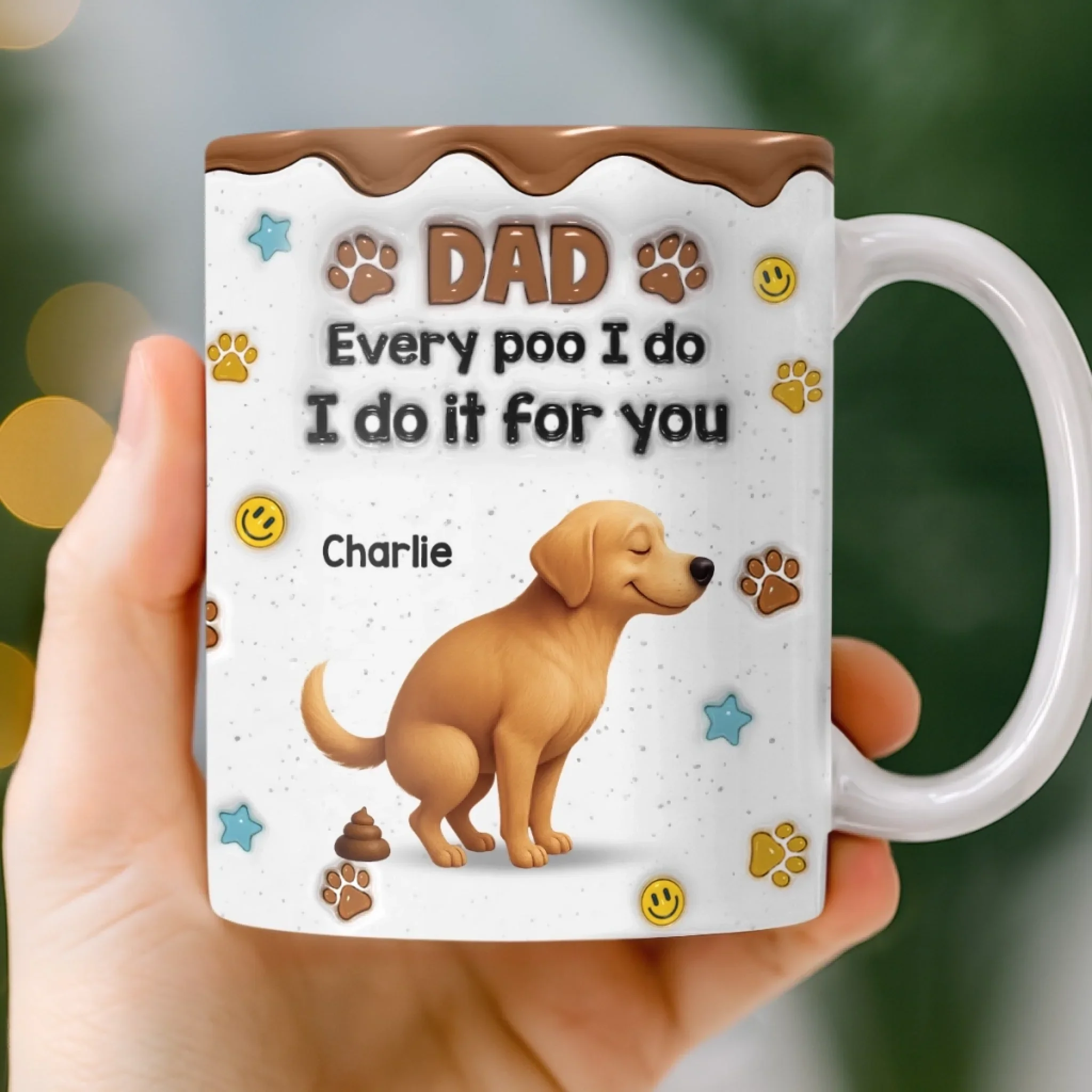 Custom 3D Inflated Effect Printed Mug - Personalized Birthday Gifts For Dog Lovers, Dog Dad And Mom - Home Is Where The Dog Is - Image 2