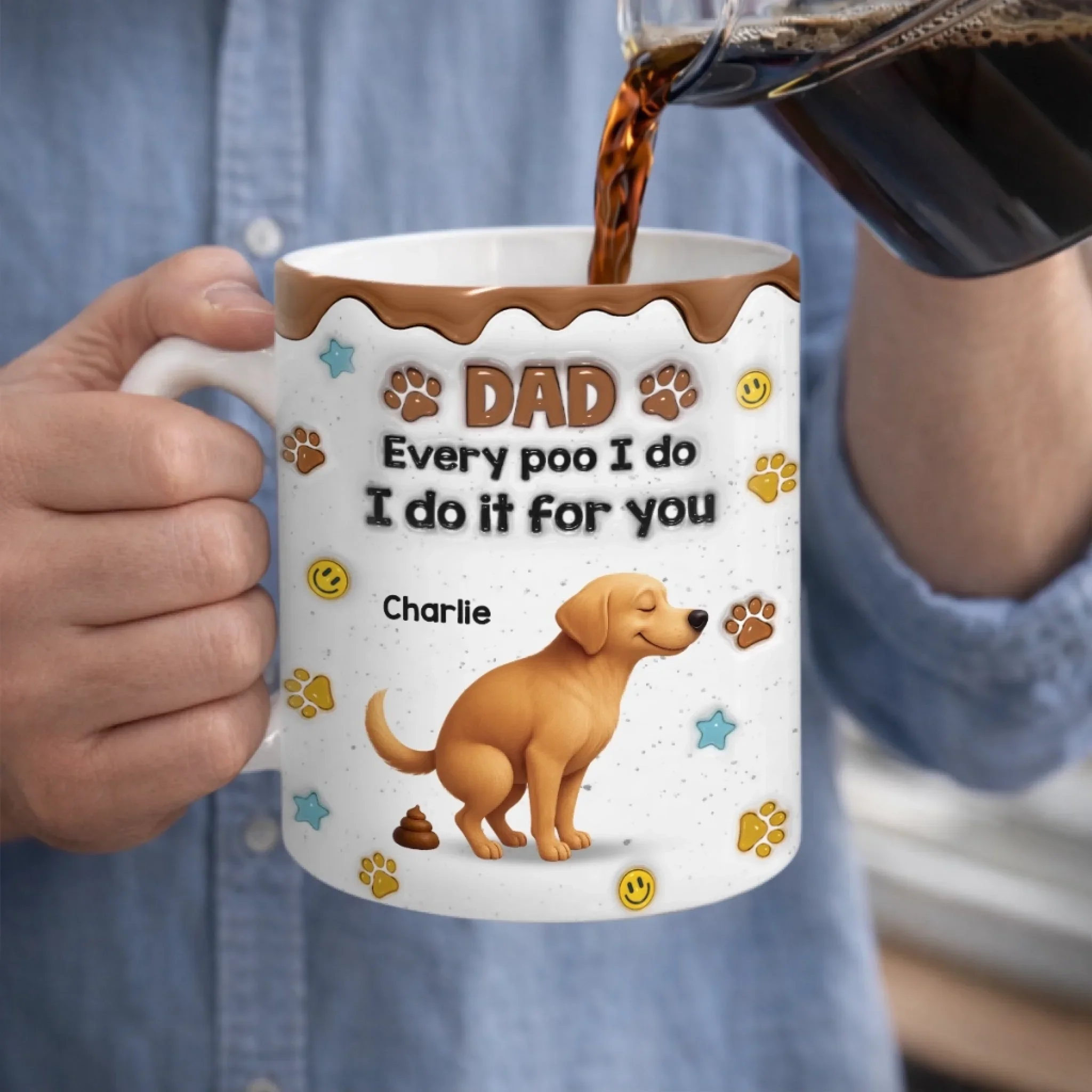 Custom 3D Inflated Effect Printed Mug - Personalized Birthday Gifts For Dog Lovers, Dog Dad And Mom - Home Is Where The Dog Is - Image 3