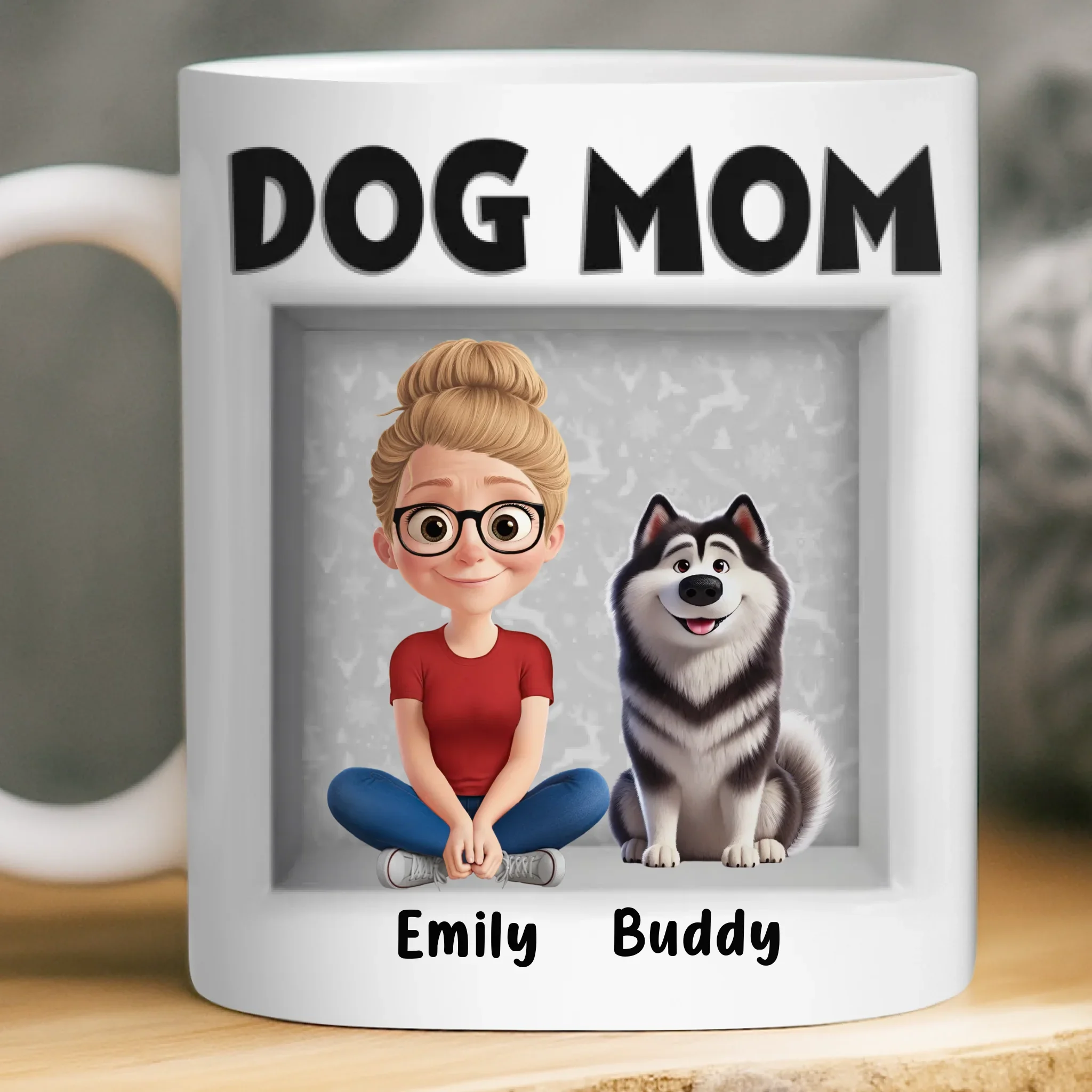 Custom 3D Inflated Effect Printed Mug - Personalized Birthday Gifts For Dog Lovers, Dog Dad And Mom - Love Begins With A Wag - Image 2