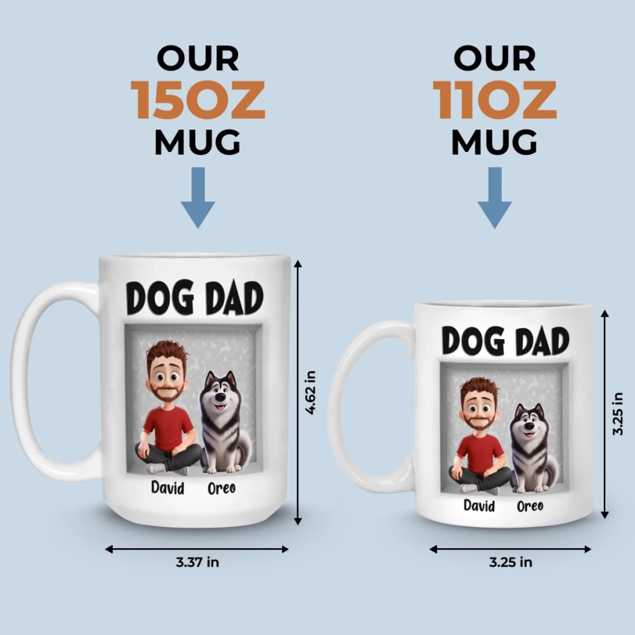 Custom 3D Inflated Effect Printed Mug - Personalized Birthday Gifts For Dog Lovers, Dog Dad And Mom - Love Begins With A Wag - Image 7