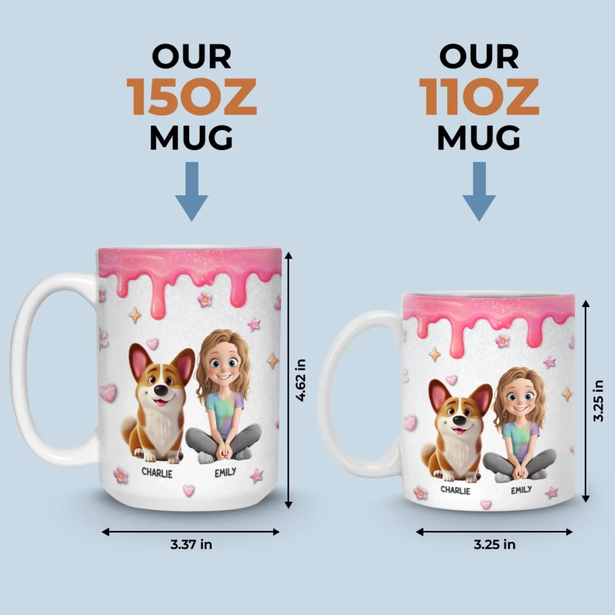 Custom 3D Inflated Effect Printed Mug - Personalized Birthday Gifts For Dog Lovers, Dog Dad And Mom - More Than Pets, More Than Family - Image 7