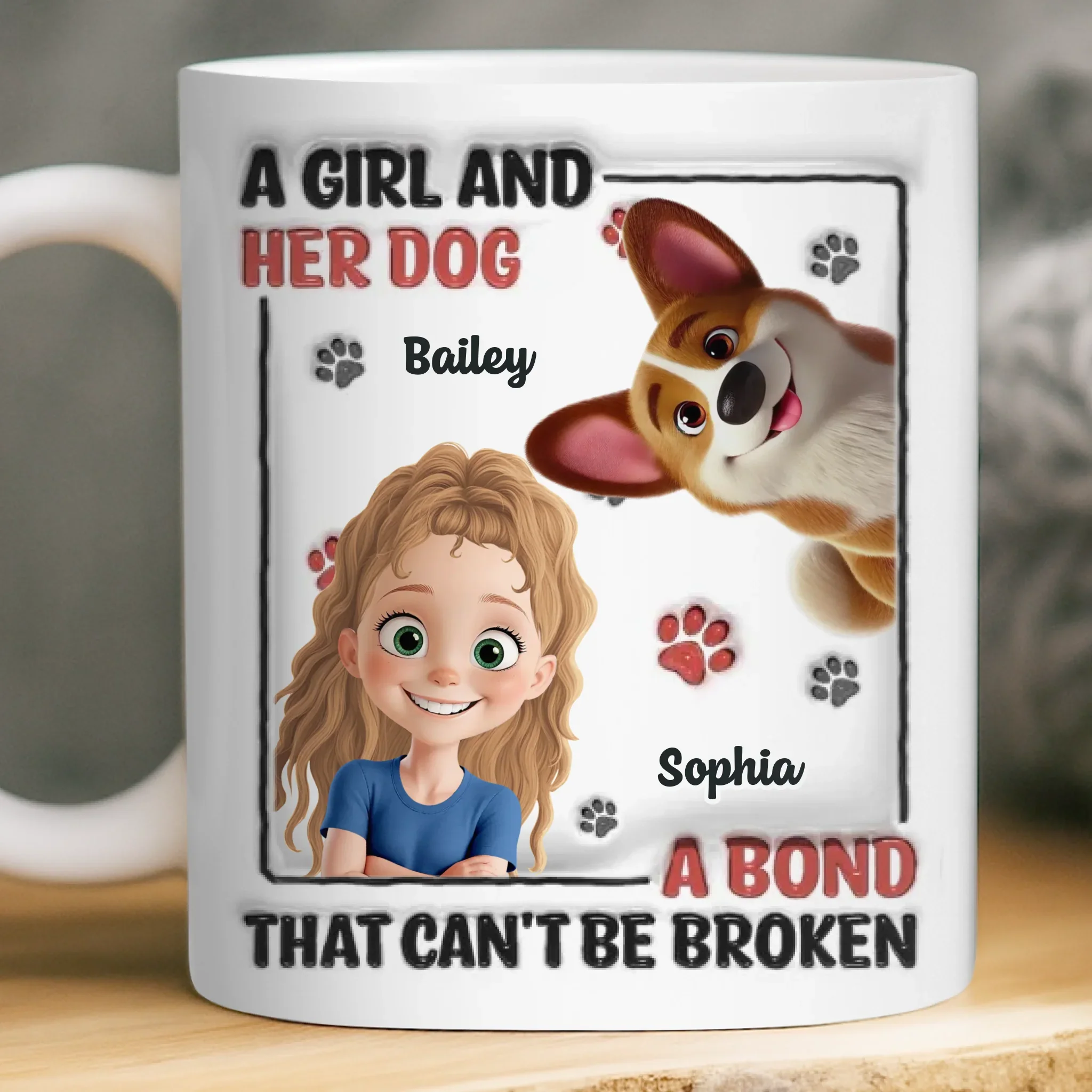 Custom 3D Inflated Effect Printed Mug - Personalized Birthday Gifts For Dog Lovers, Dog Dad And Mom - Officially Owned By Dogs - Image 2