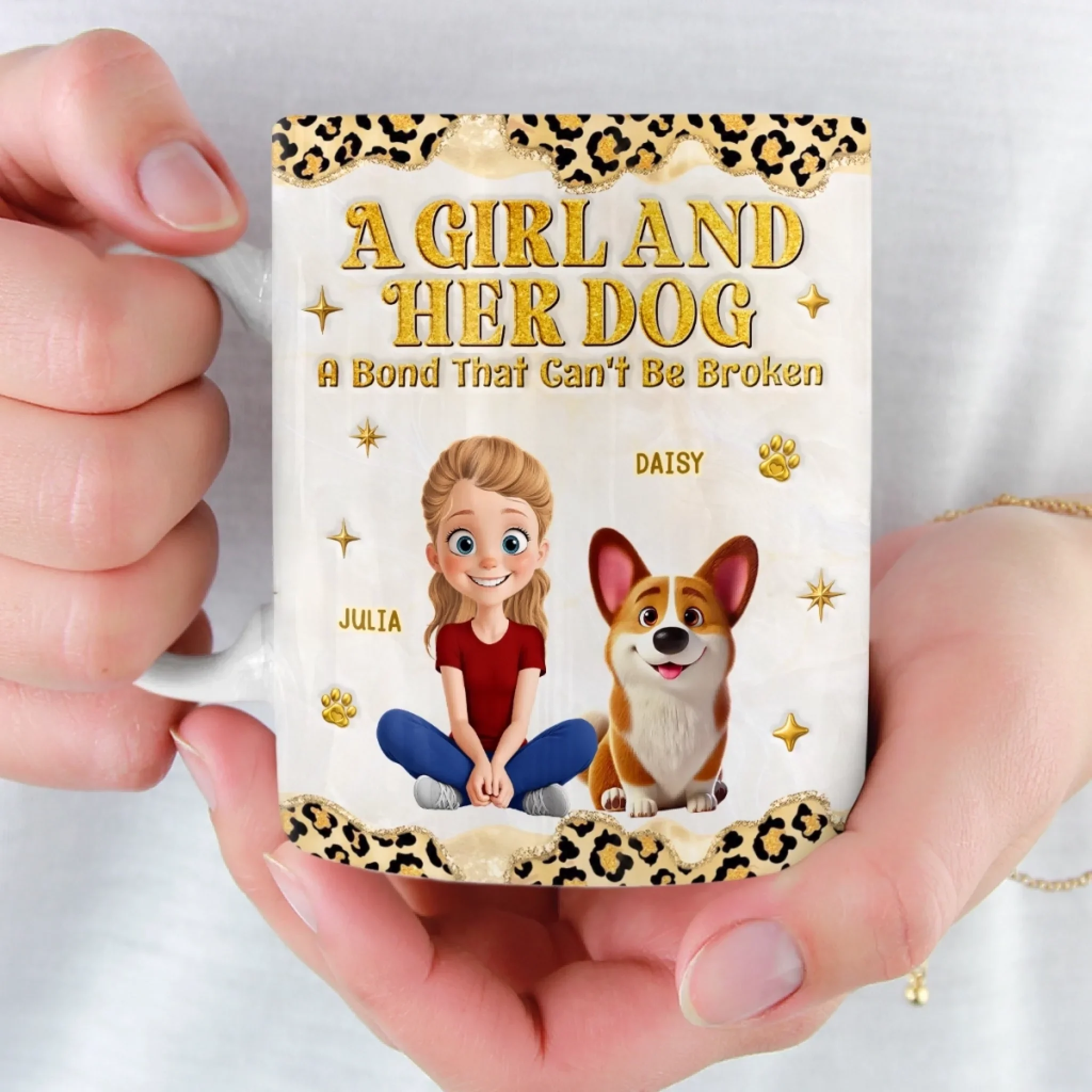 Custom 3D Inflated Effect Printed Mug - Personalized Birthday Gifts For Dog Lovers, Dog Dad And Mom - Small Paws Big Happiness - Image 6