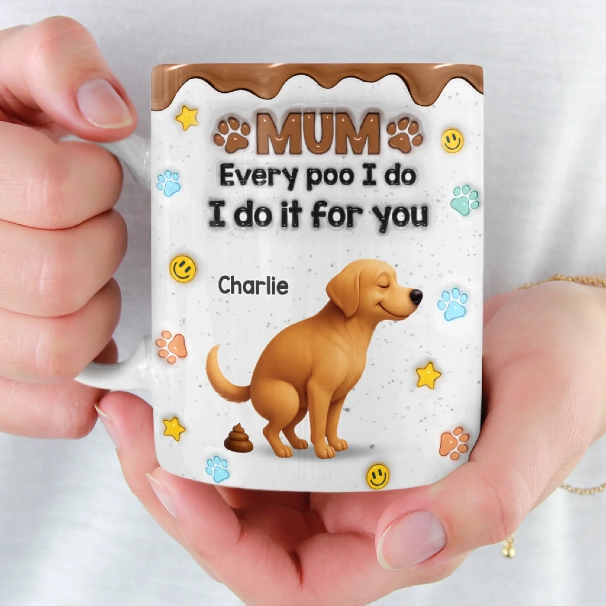Custom 3D Inflated Effect Printed Mug - Personalized Birthday Gifts For Dog Lovers, Dog Dad And Mum - Love Is A Wet Nose - Image 6