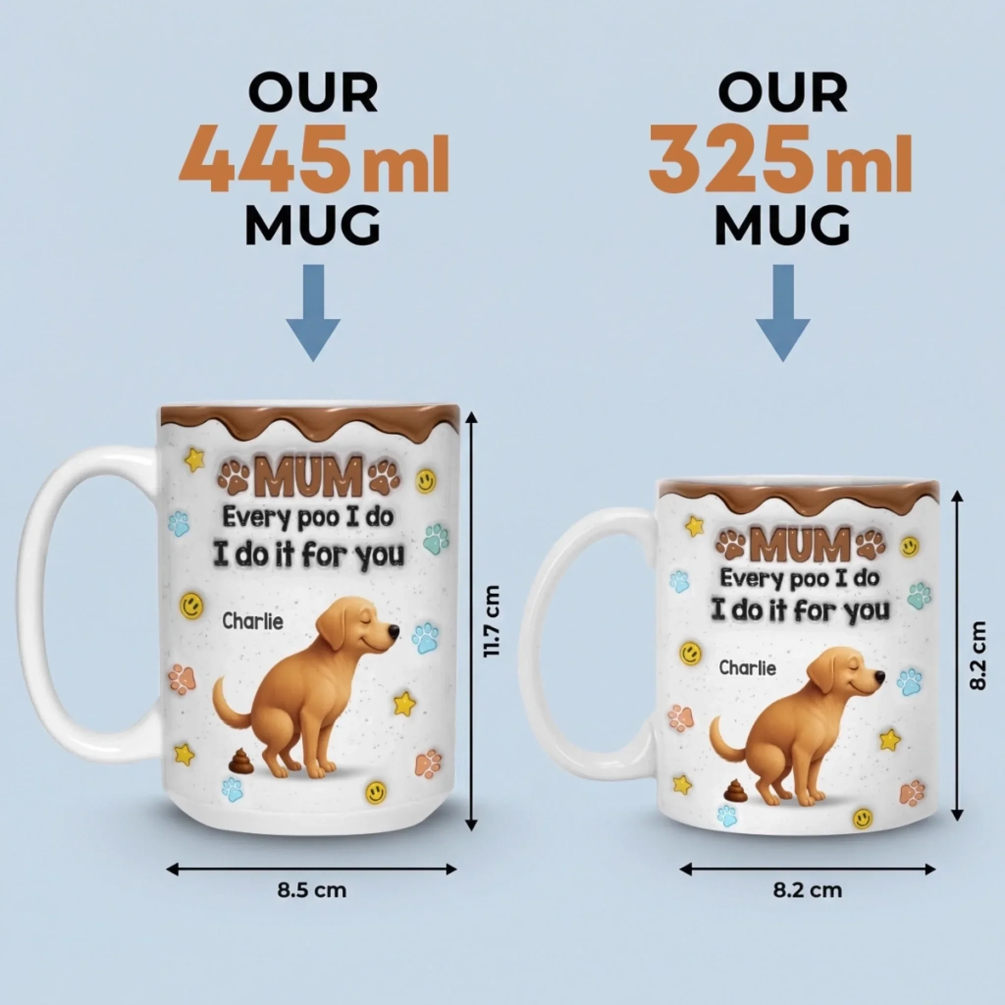 Custom 3D Inflated Effect Printed Mug - Personalized Birthday Gifts For Dog Lovers, Dog Dad And Mum - Love Is A Wet Nose - Image 7