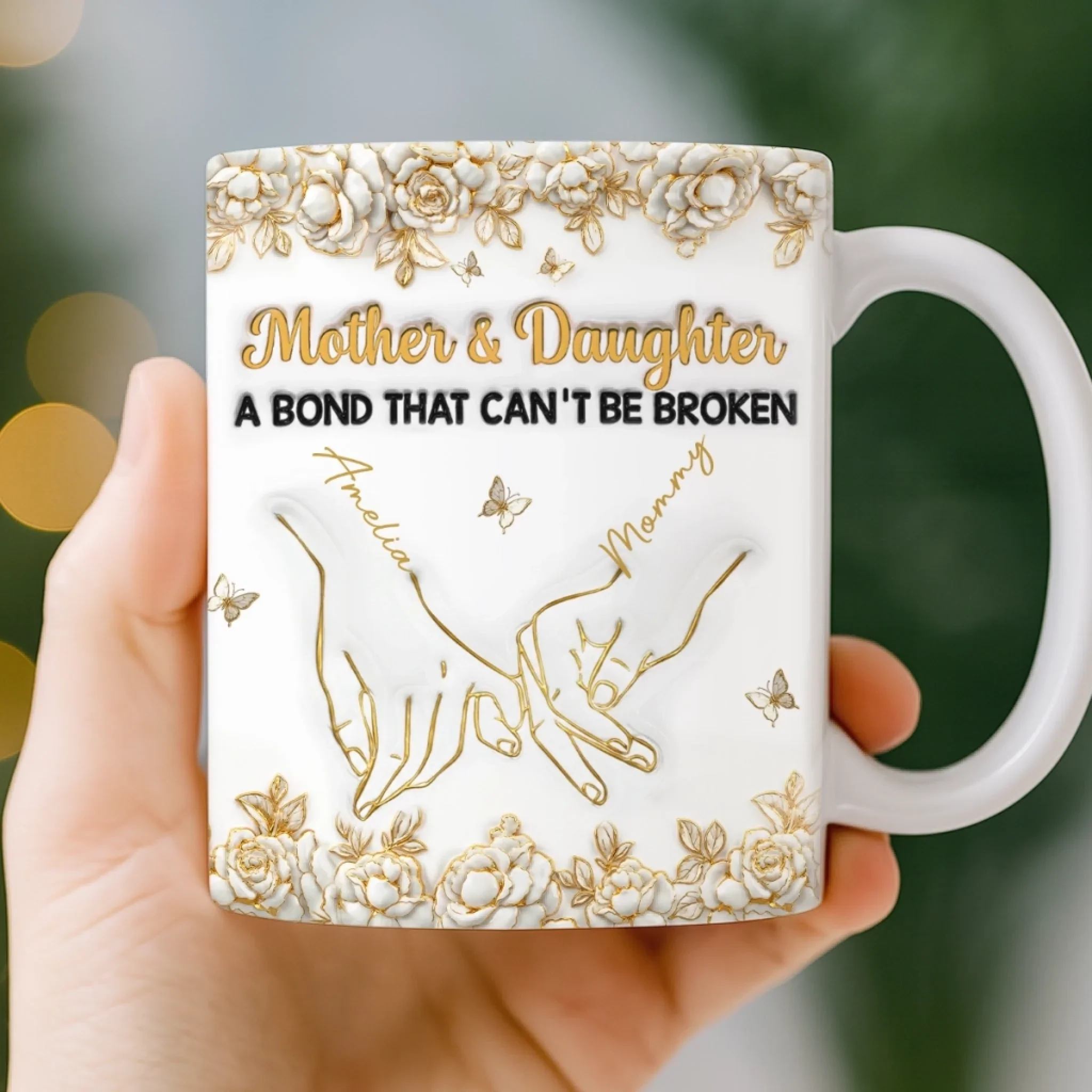 Custom 3D Inflated Effect Printed Mug - Personalized Birthday Gifts For Mom, Daughter - Born To Be Loved - Image 4