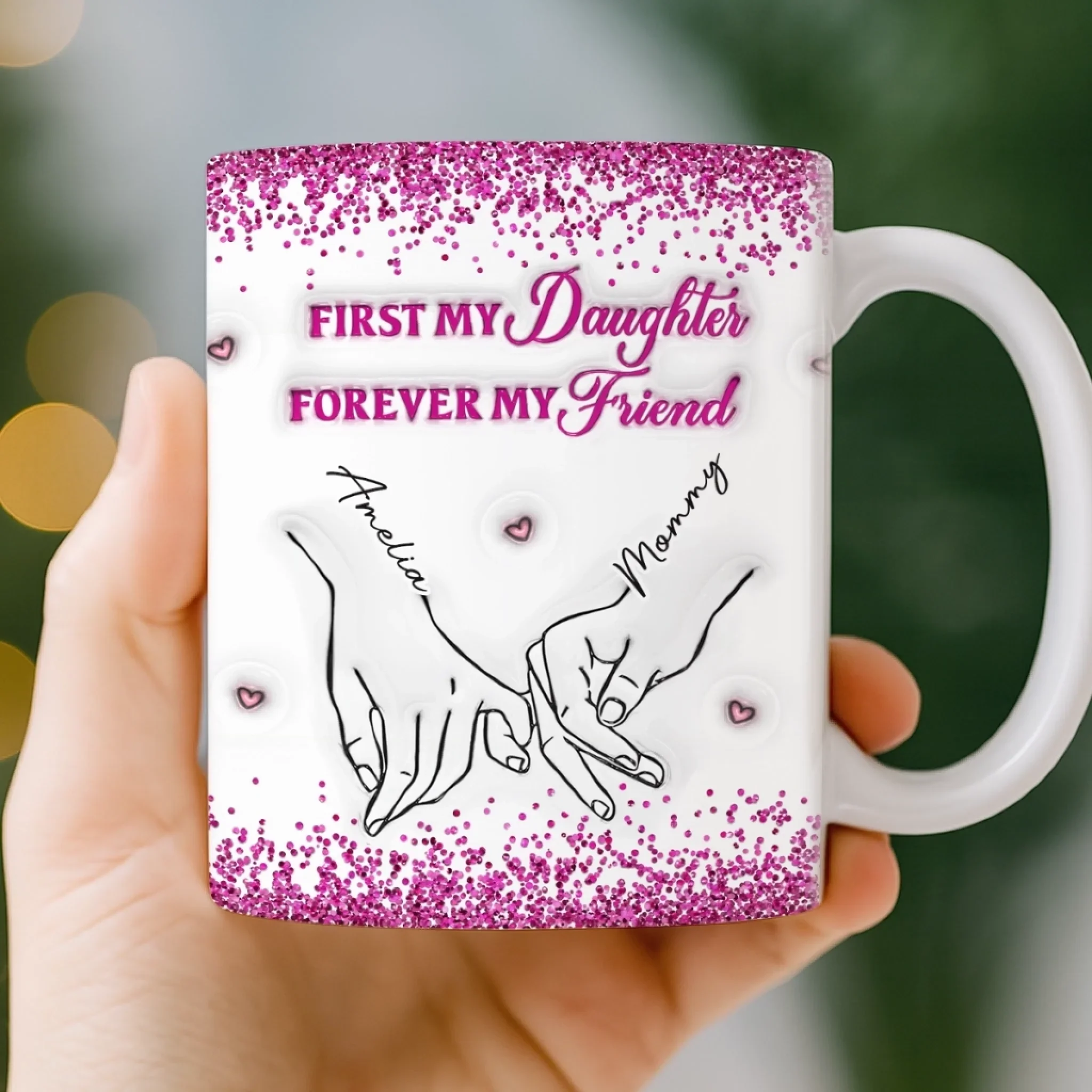 Custom 3D Inflated Effect Printed Mug - Personalized Birthday Gifts For Mom, Daughter - Loved More Than Coffee - Image 4