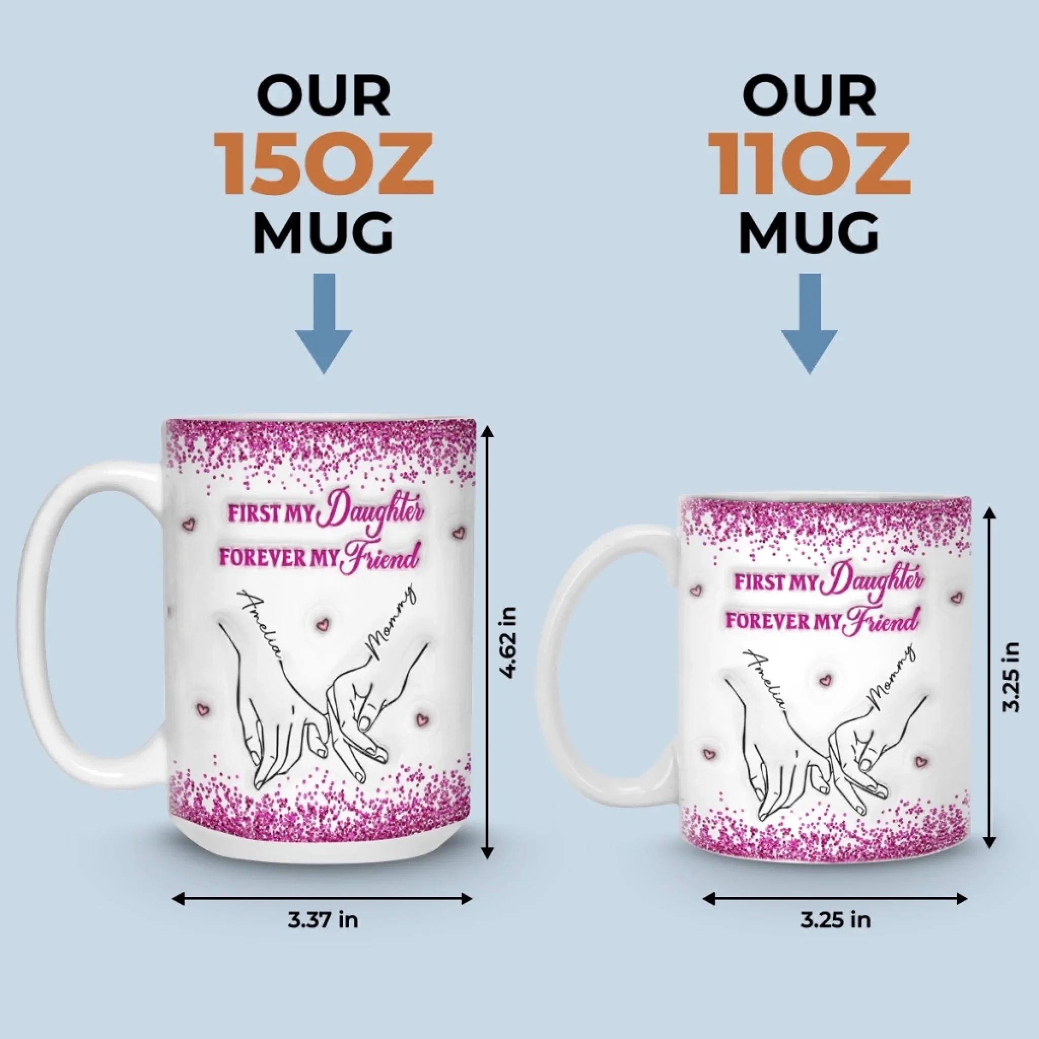 Custom 3D Inflated Effect Printed Mug - Personalized Birthday Gifts For Mom, Daughter - Loved More Than Coffee - Image 7
