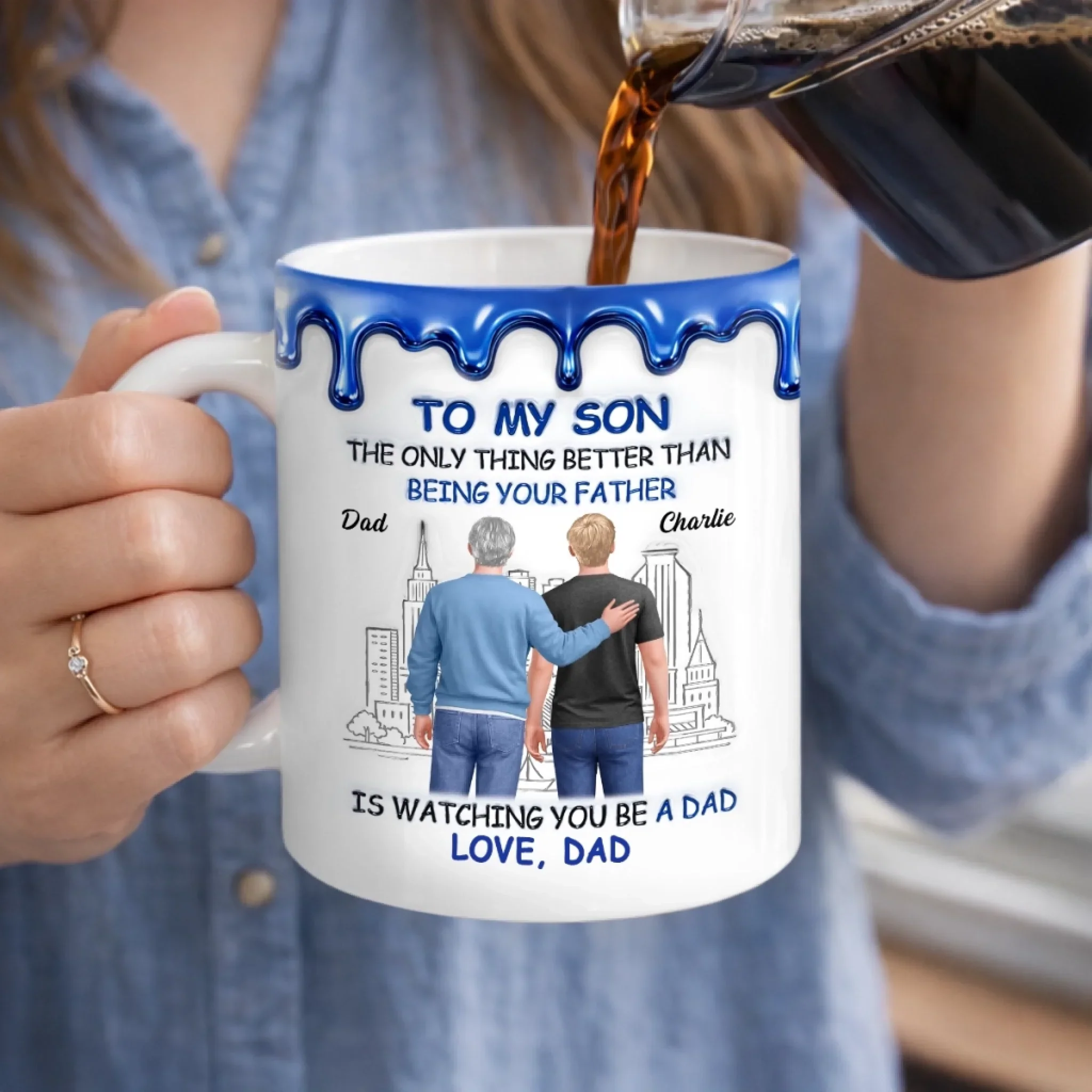 Custom 3D Inflated Effect Printed Mug - Personalized Birthday Gifts For Son - Always Be My Little Boy - Image 4