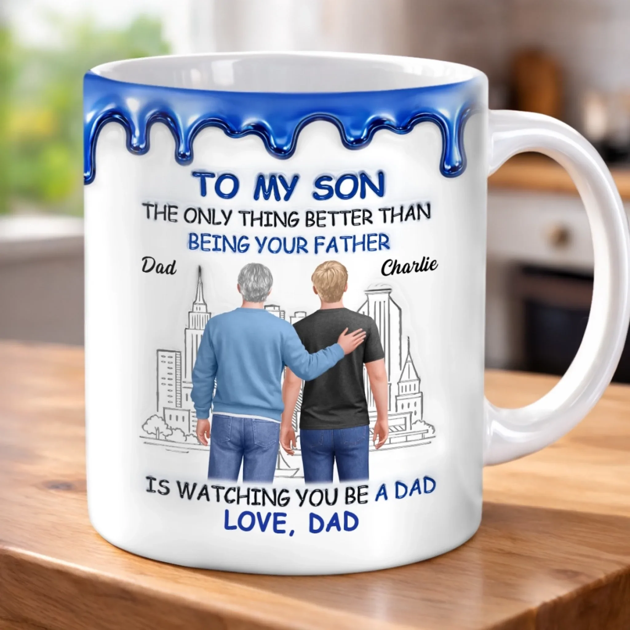 Custom 3D Inflated Effect Printed Mug - Personalized Birthday Gifts For Son - Always Be My Little Boy - Image 5