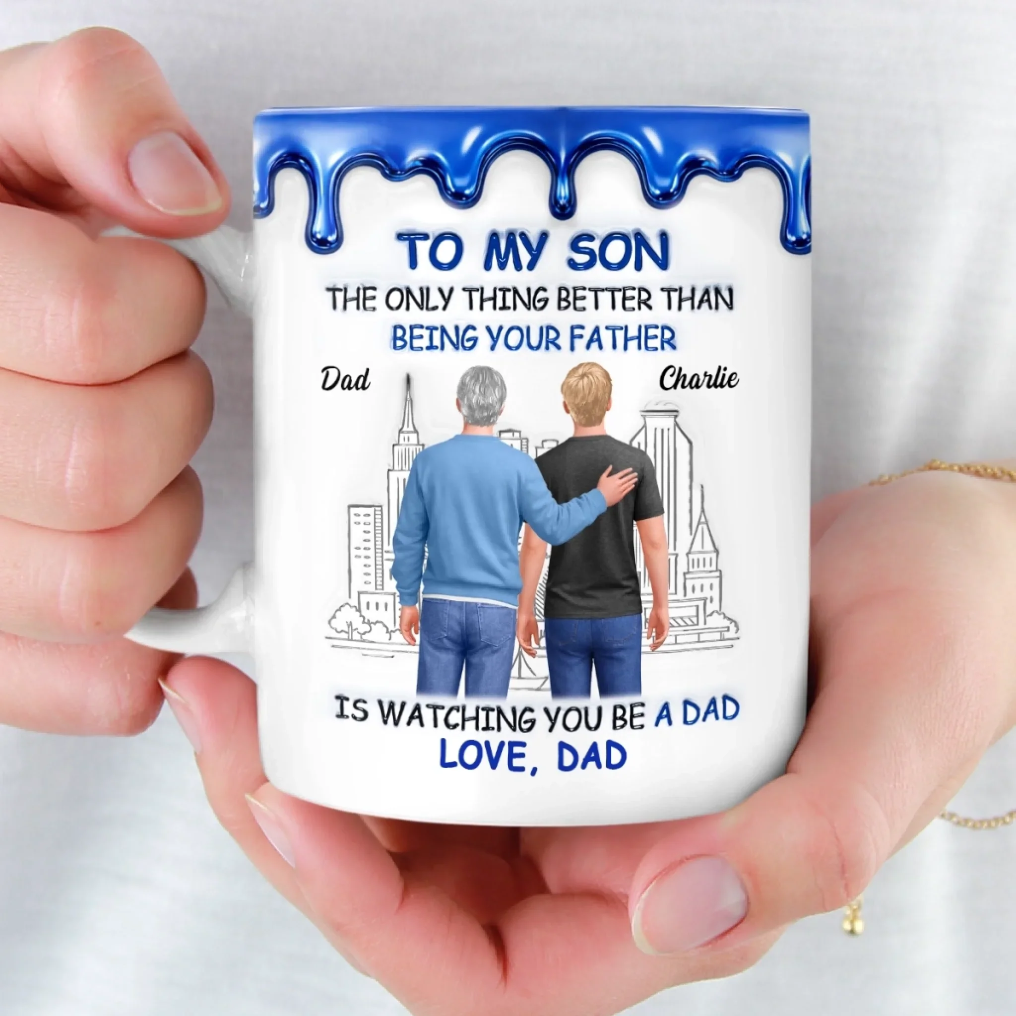 Custom 3D Inflated Effect Printed Mug - Personalized Birthday Gifts For Son - Always Be My Little Boy - Image 6
