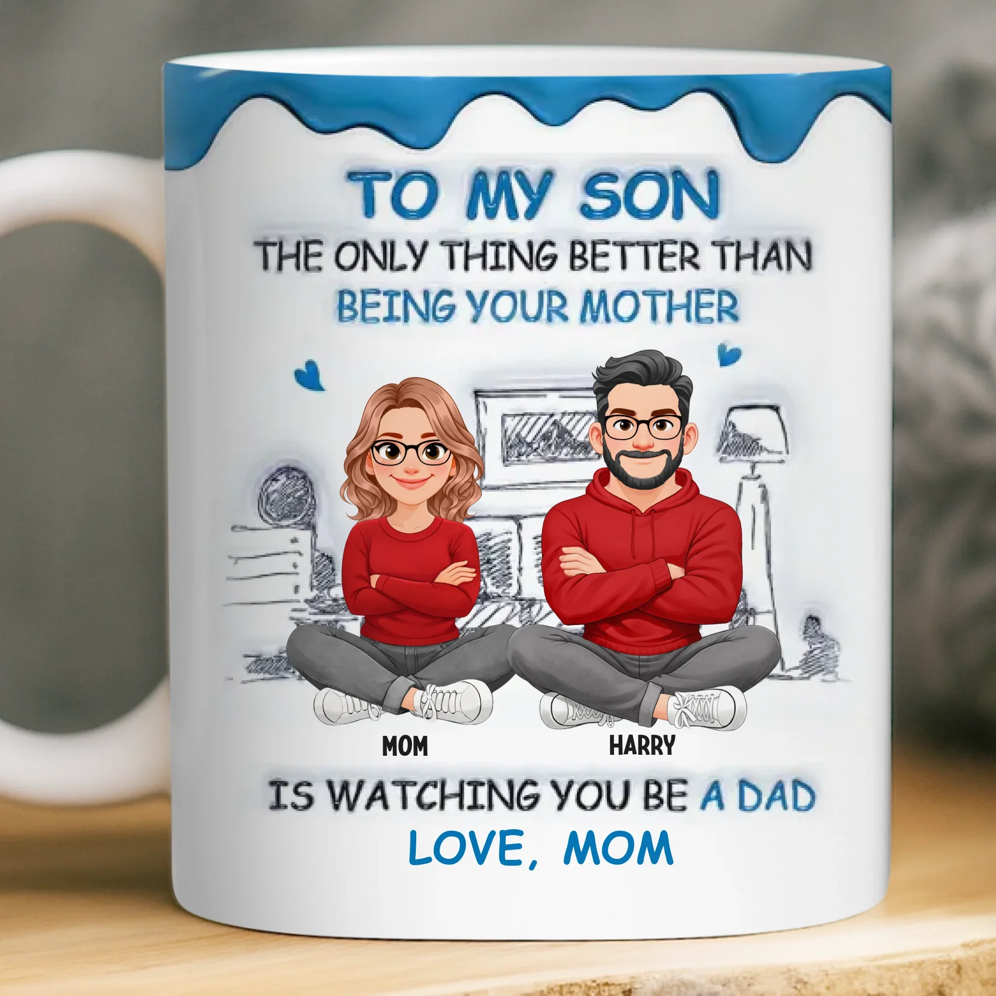 Custom 3D Inflated Effect Printed Mug - Personalized Birthday Gifts For Son - My Son My Pride - Image 2