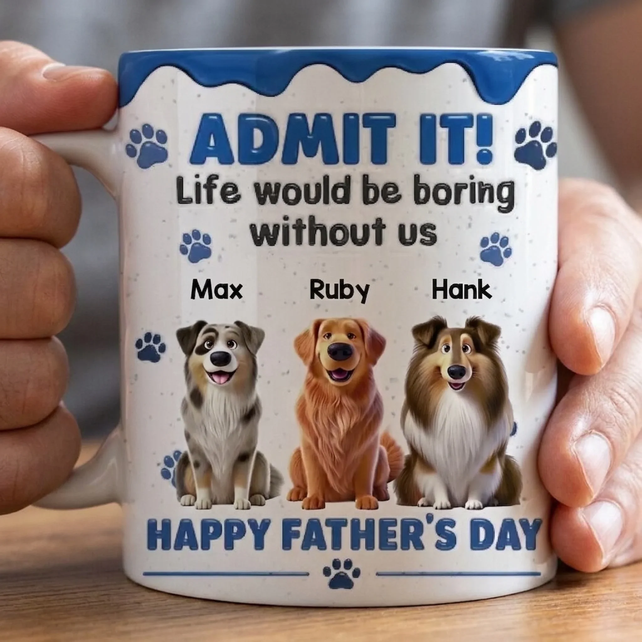 Custom 3D Inflated Effect Printed Mug - Personalized Father's Day Birthday Gifts For Dog Cat Lovers, Dog Dad And Mom, Cat Owners - Fueled By Pet Love - Image 5