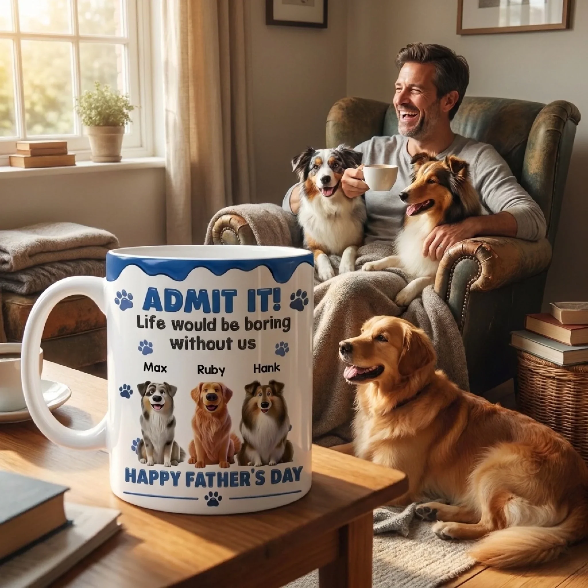 Custom 3D Inflated Effect Printed Mug - Personalized Father's Day Birthday Gifts For Dog Cat Lovers, Dog Dad And Mom, Cat Owners - Fueled By Pet Love - Image 6