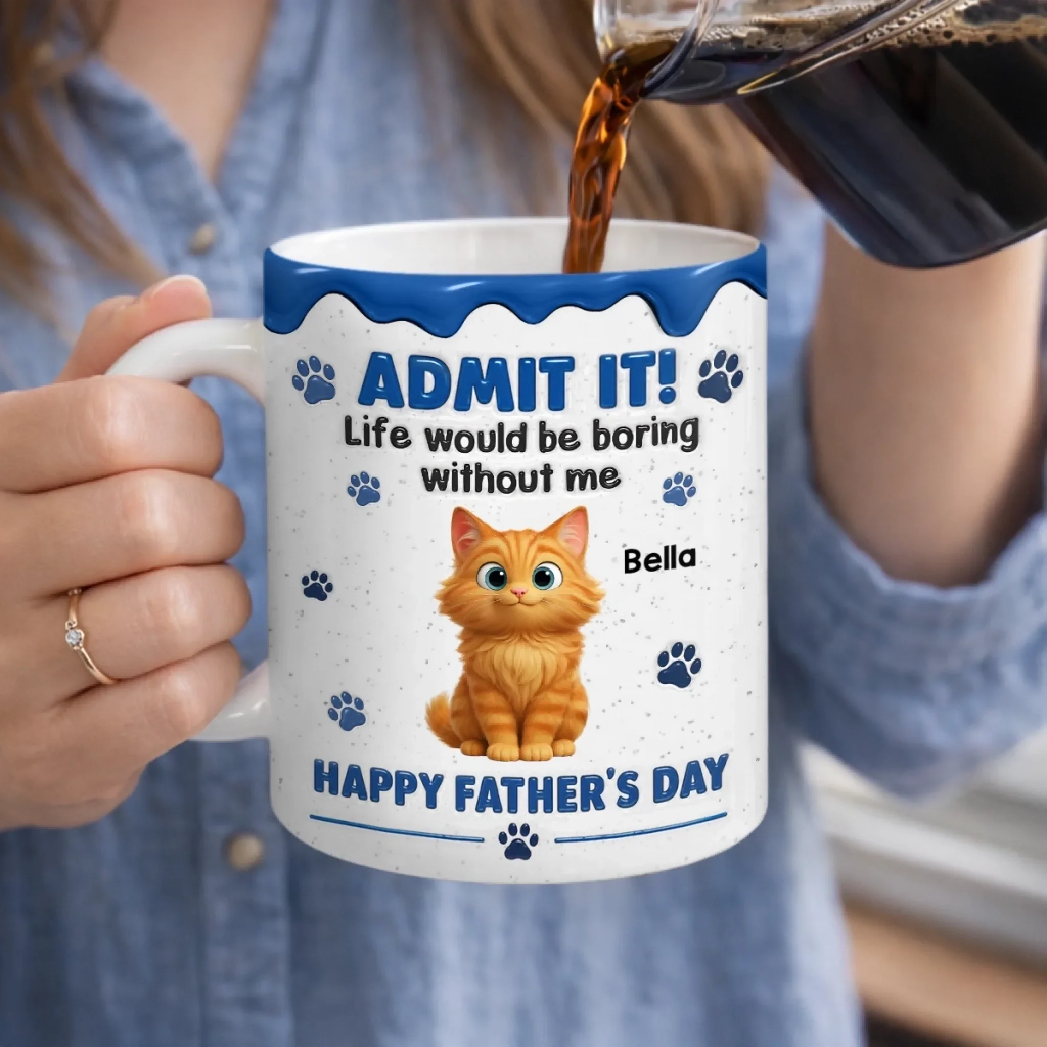 Custom 3D Inflated Effect Printed Mug - Personalized Father's Day Birthday Gifts For Dog Cat Lovers, Dog Dad And Mom, Cat Owners - Fueled By Pet Love - Image 7