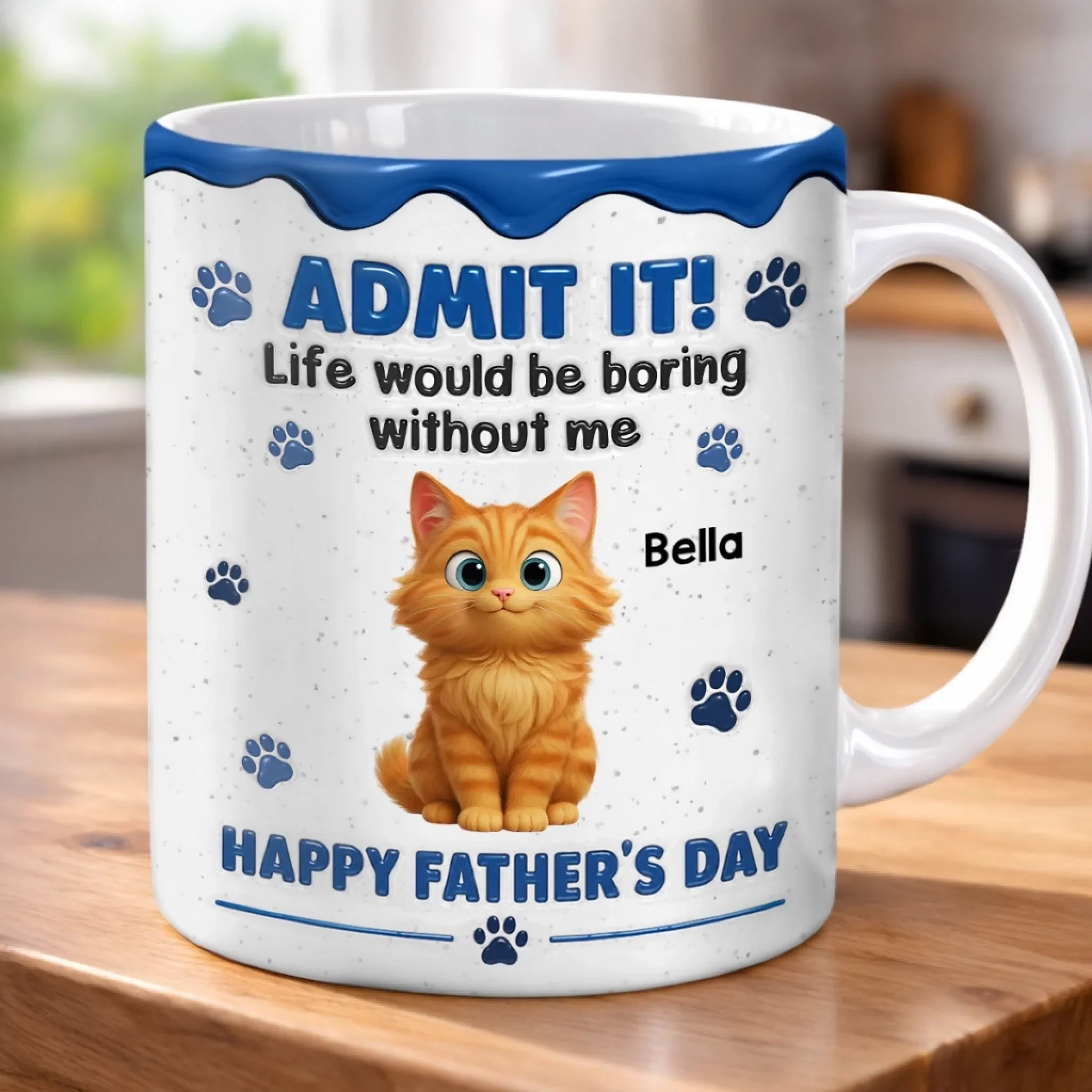Custom 3D Inflated Effect Printed Mug - Personalized Father's Day Birthday Gifts For Dog Cat Lovers, Dog Dad And Mom, Cat Owners - Fueled By Pet Love - Image 8