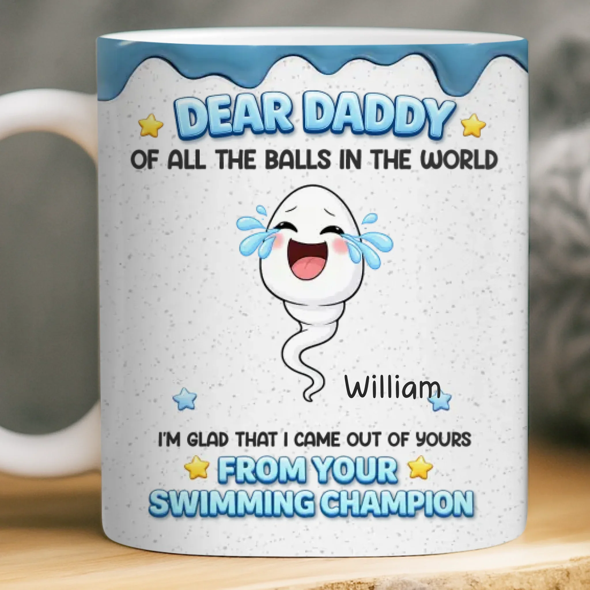 Custom 3D Inflated Effect Printed Mug - Personalized Funny Father's Day Birthday Gifts For Dad - So Glad To Be Your Kids - Image 2