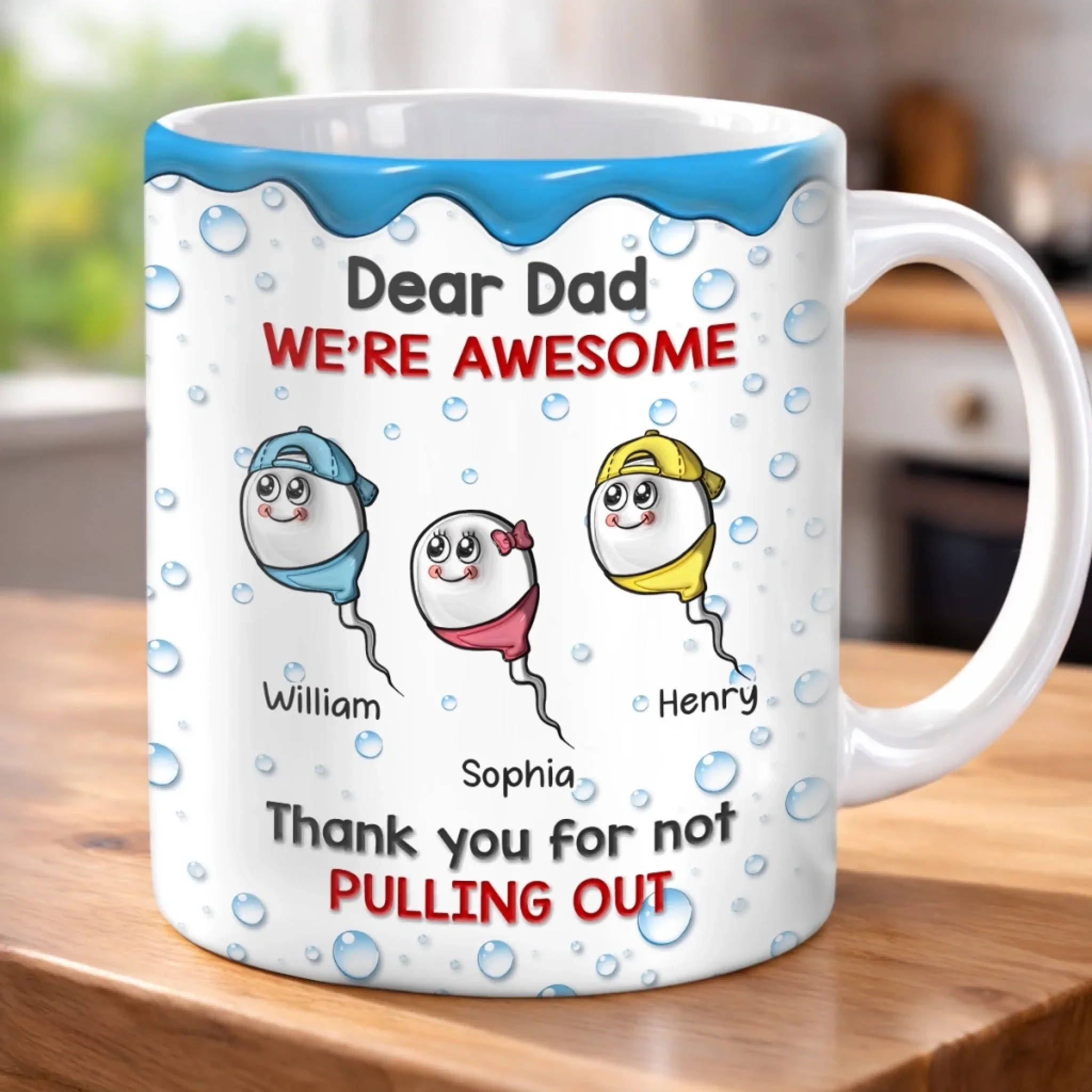 Custom 3D Inflated Effect Printed Mug - Personalized Funny Father's Day Birthday Gifts For Dad - Thanks Dad I Turned Out Awesome - Image 5