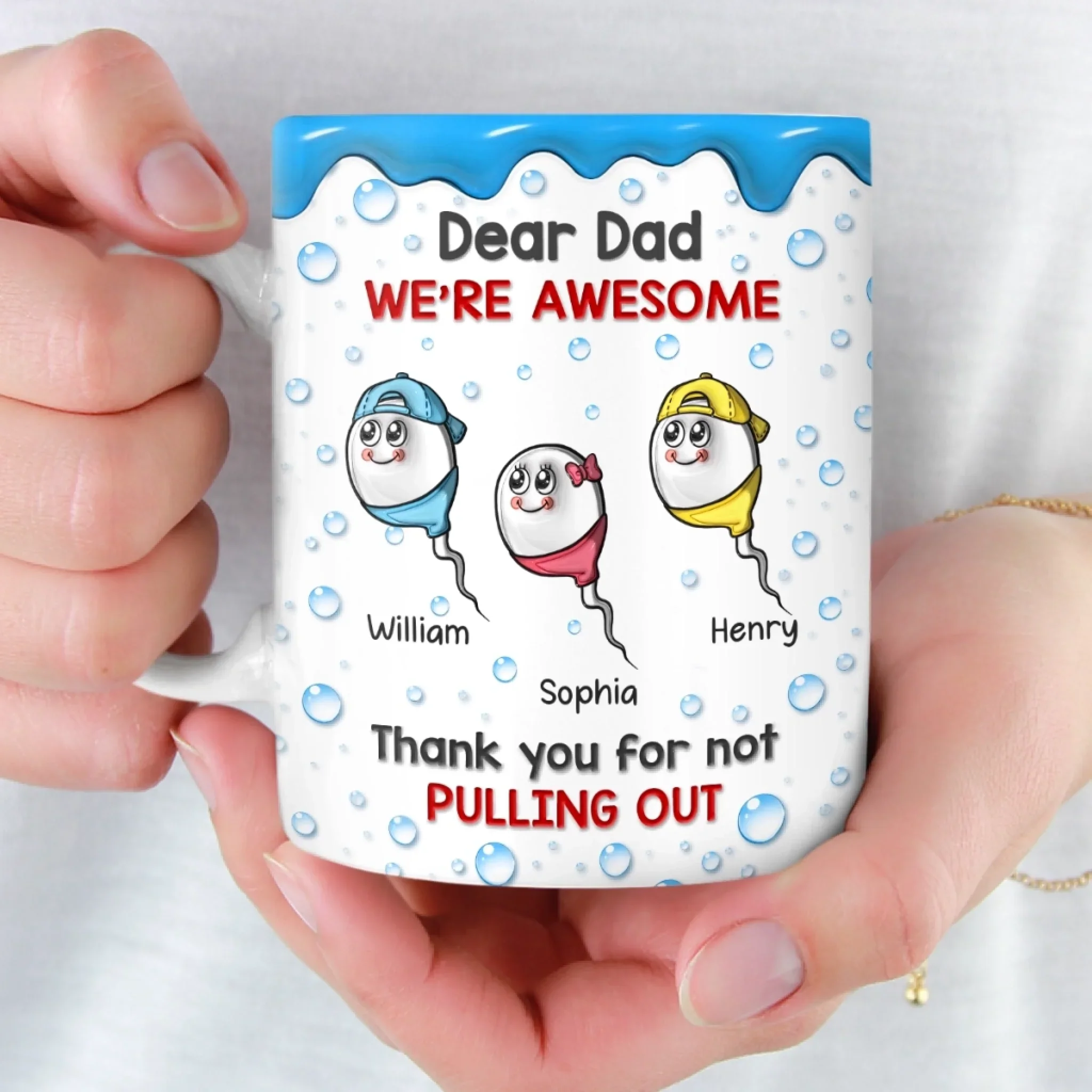 Custom 3D Inflated Effect Printed Mug - Personalized Funny Father's Day Birthday Gifts For Dad - Thanks Dad I Turned Out Awesome - Image 6