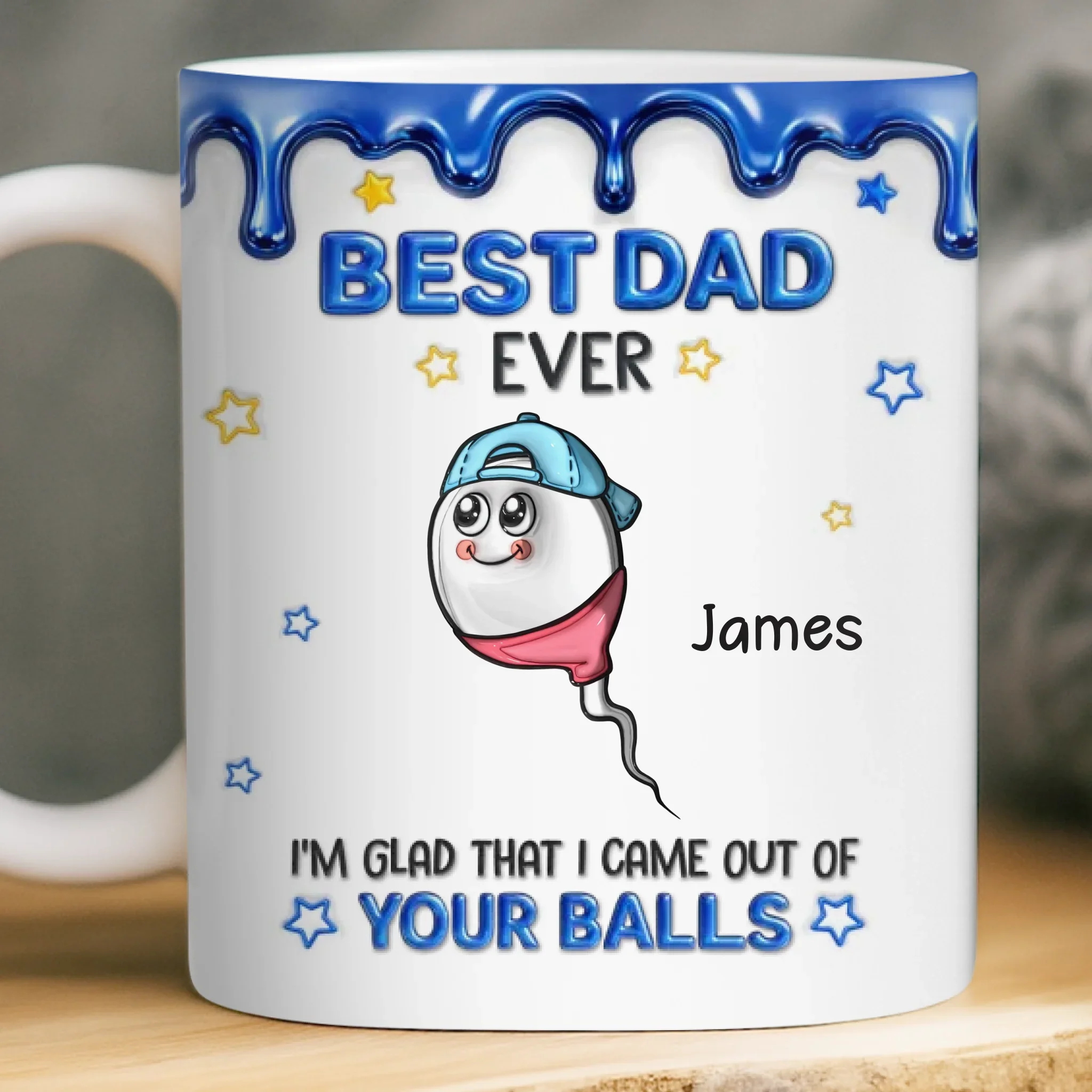 Custom 3D Inflated Effect Printed Mug - Personalized Funny Father's Day Birthday Gifts For Dad - Your Love Has Shaped Me - Image 2