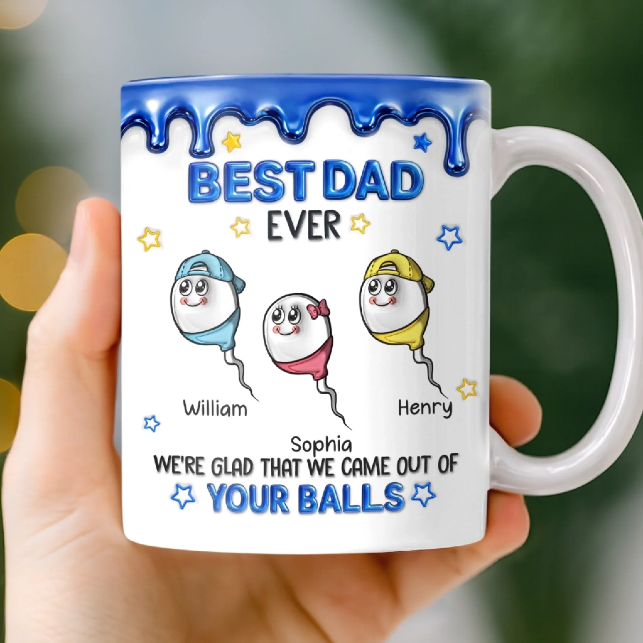 Custom 3D Inflated Effect Printed Mug - Personalized Funny Father's Day Birthday Gifts For Dad - Your Love Has Shaped Me - Image 3