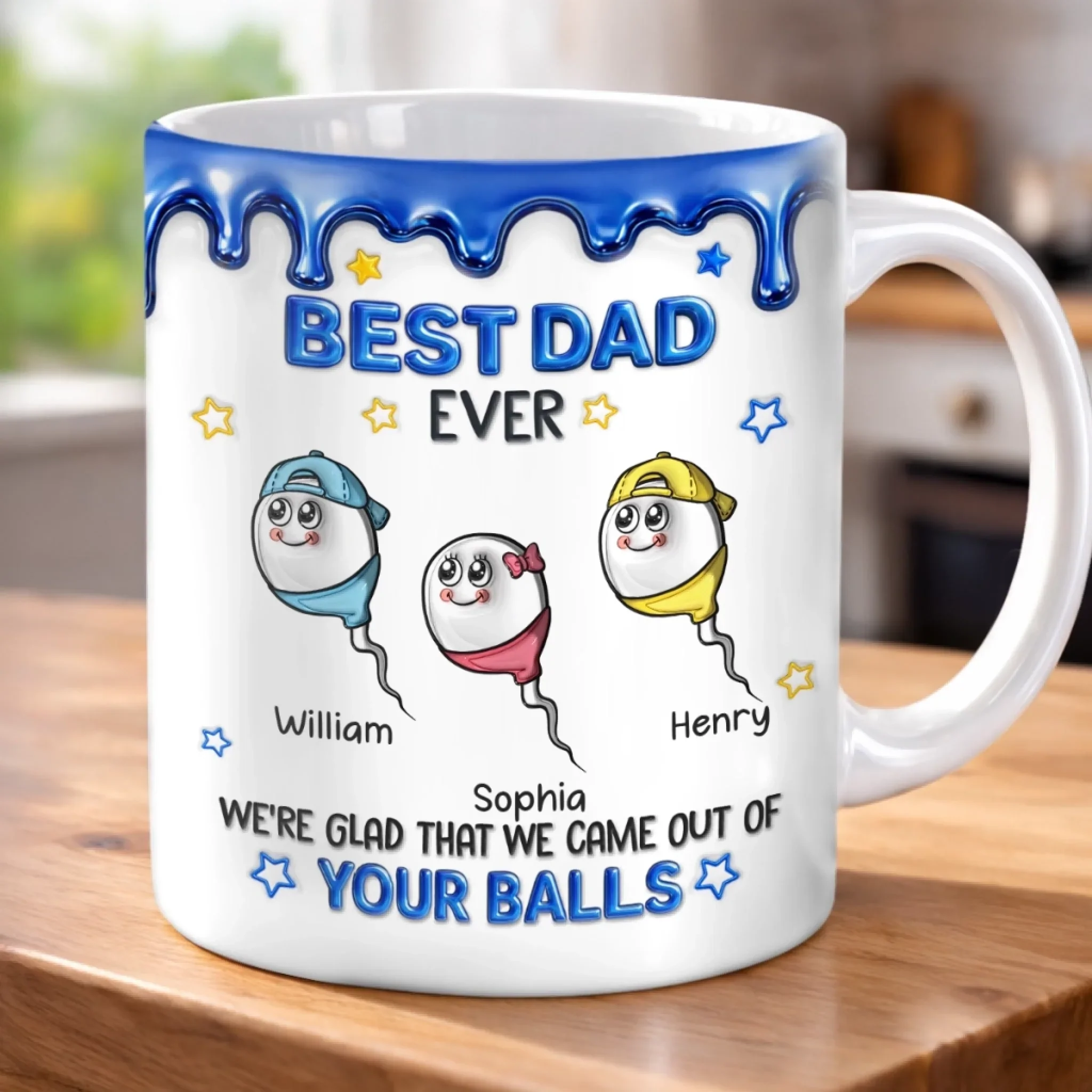 Custom 3D Inflated Effect Printed Mug - Personalized Funny Father's Day Birthday Gifts For Dad - Your Love Has Shaped Me - Image 5