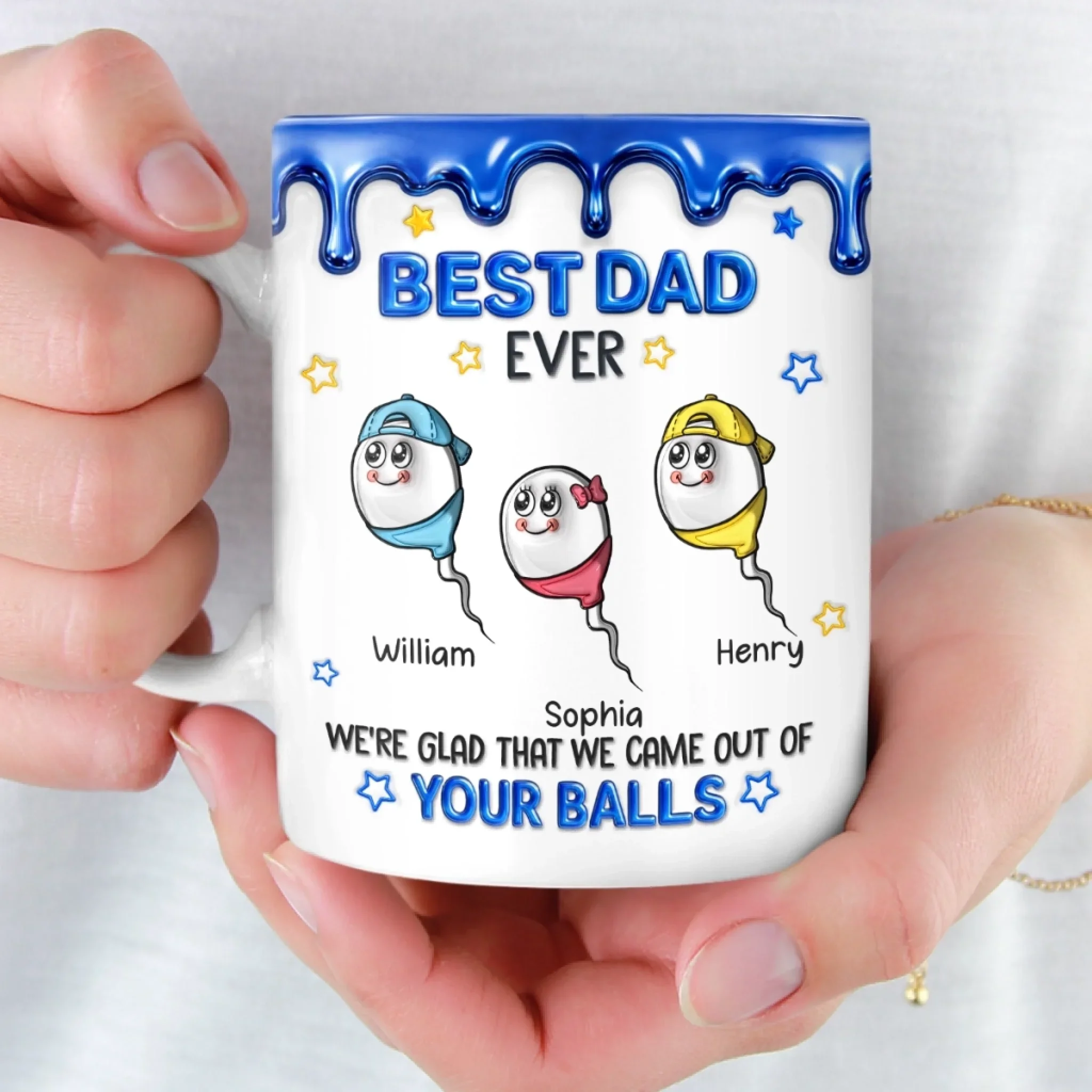 Custom 3D Inflated Effect Printed Mug - Personalized Funny Father's Day Birthday Gifts For Dad - Your Love Has Shaped Me - Image 6