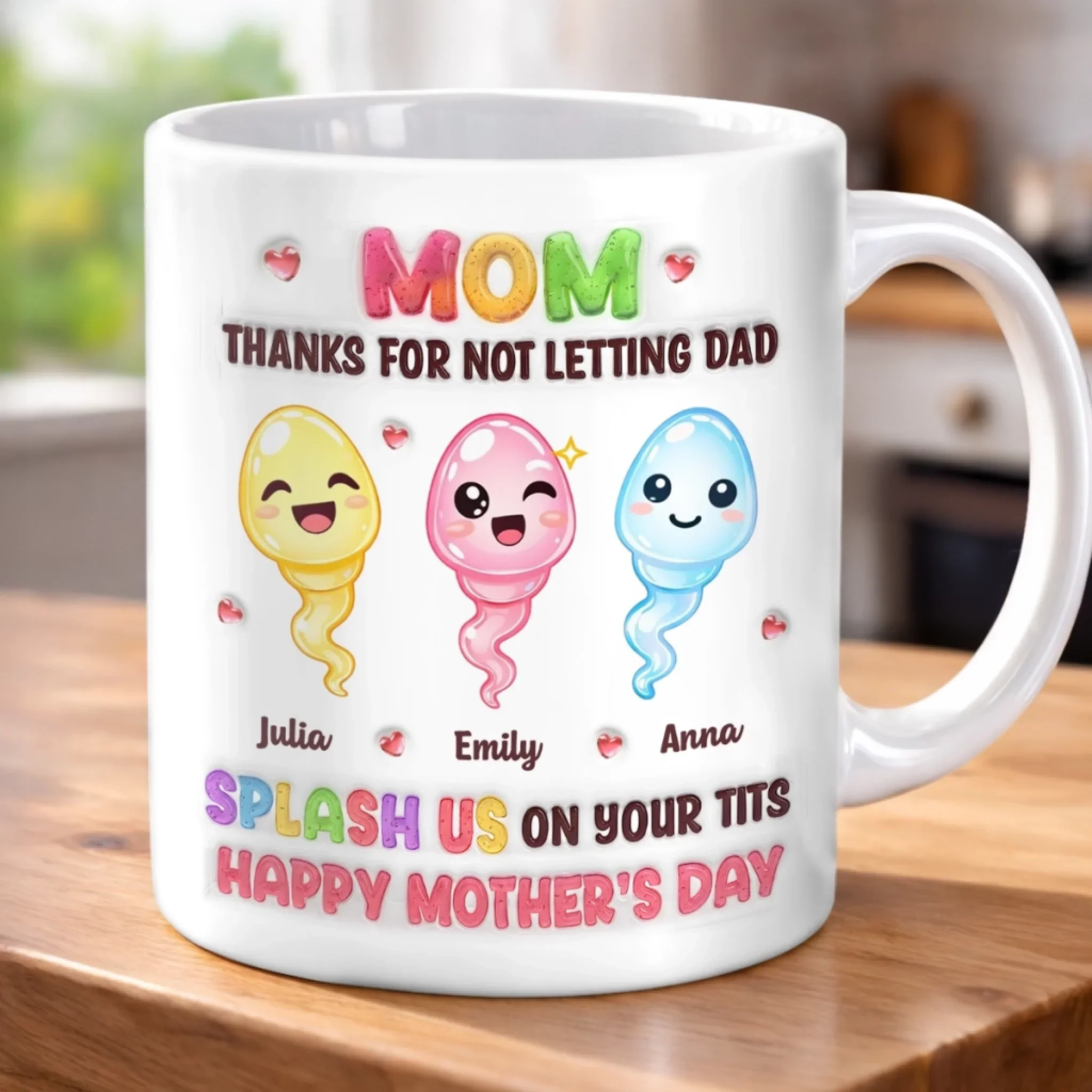 Custom 3D Inflated Effect Printed Mug - Personalized Funny Mother's Day Birthday Gifts For Mom - Chaos Never Looked This Cute - Image 4