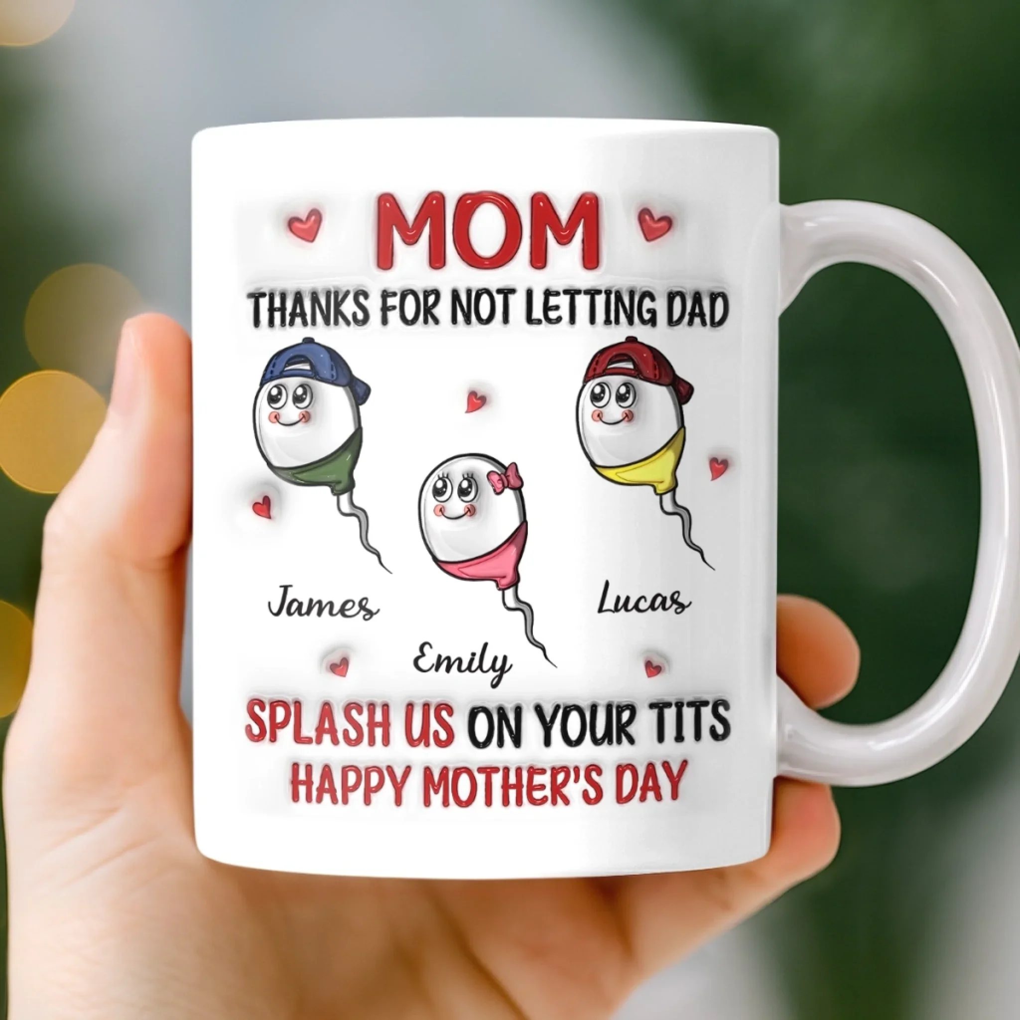 Custom 3D Inflated Effect Printed Mug - Personalized Funny Mother's Day Birthday Gifts For Mom - For The Mom Who Gets It - Image 2