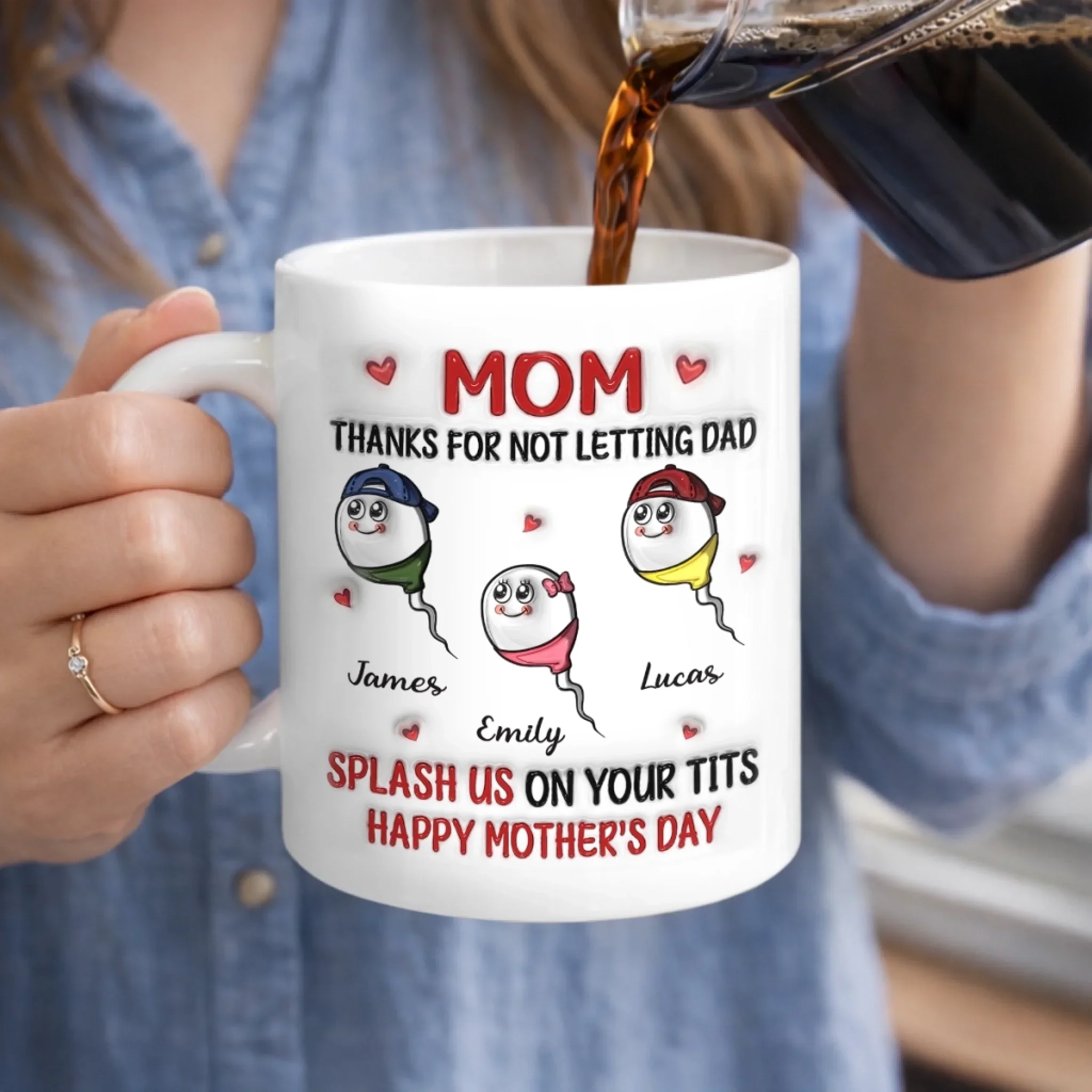 Custom 3D Inflated Effect Printed Mug - Personalized Funny Mother's Day Birthday Gifts For Mom - For The Mom Who Gets It - Image 3