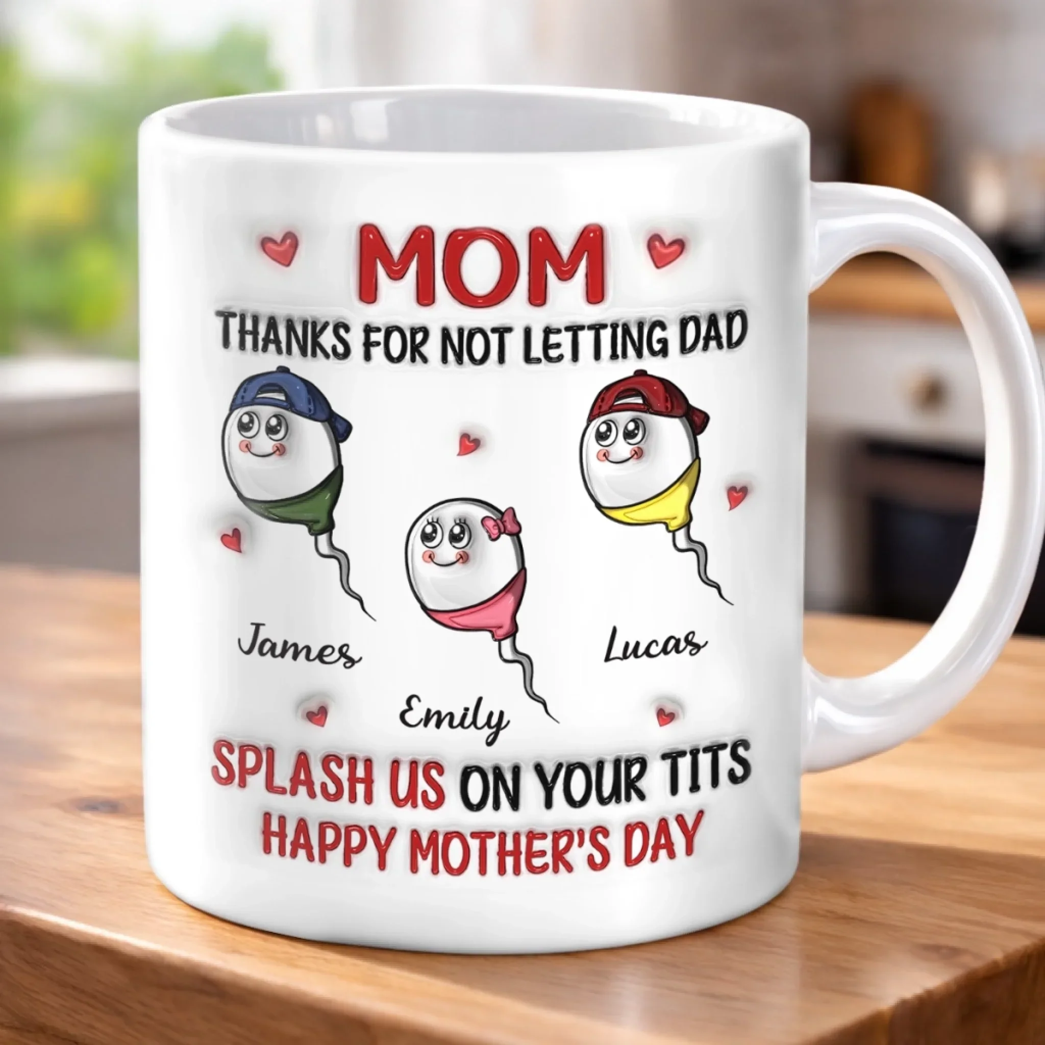 Custom 3D Inflated Effect Printed Mug - Personalized Funny Mother's Day Birthday Gifts For Mom - For The Mom Who Gets It - Image 4