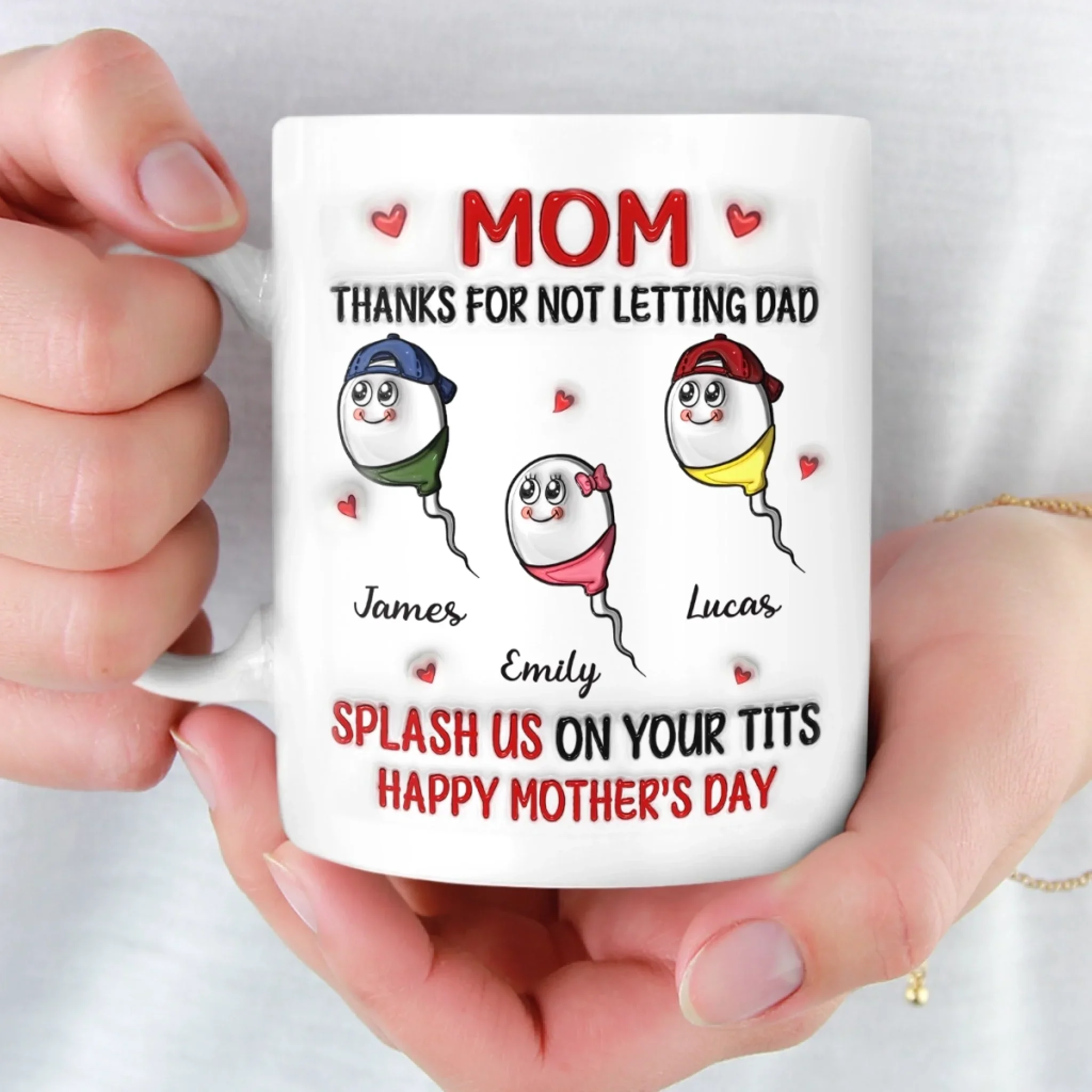 Custom 3D Inflated Effect Printed Mug - Personalized Funny Mother's Day Birthday Gifts For Mom - For The Mom Who Gets It - Image 5
