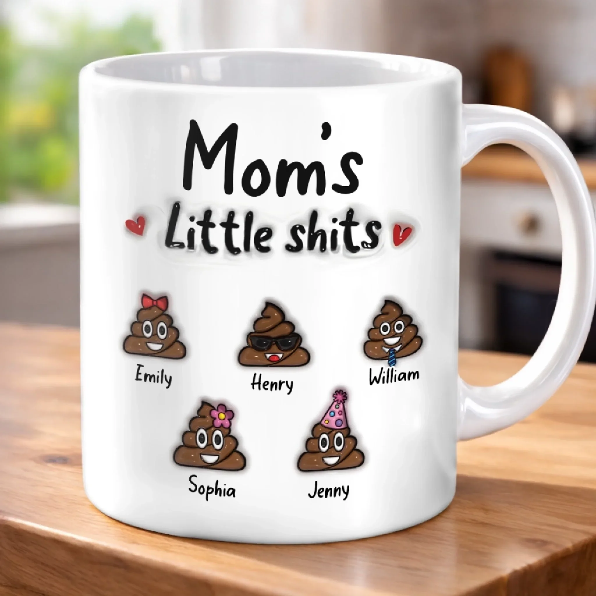 Custom 3D Inflated Effect Printed Mug - Personalized Funny Mother's Day Birthday Gifts For Mom - Mom’s Little Chaos - Image 5