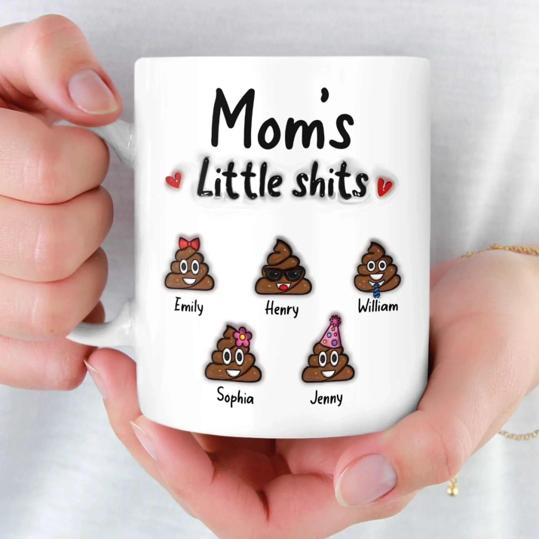 Custom 3D Inflated Effect Printed Mug - Personalized Funny Mother's Day Birthday Gifts For Mom - Mom’s Little Chaos - Image 6