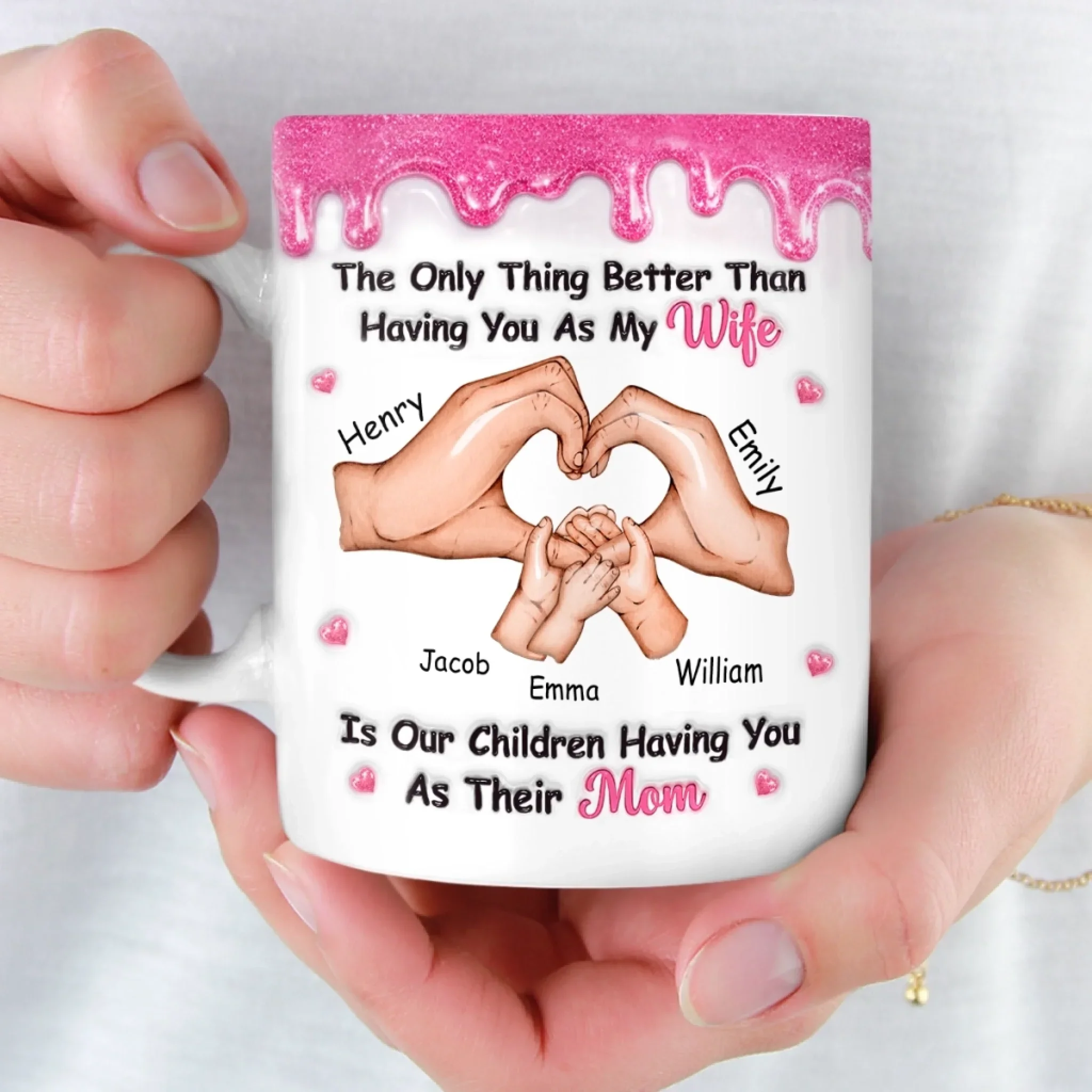 Custom 3D Inflated Effect Printed Mug - Personalized Mother's Day Anniversary Wedding Gifts For Husband And Wife, Him And Her - Married My Favorite Person - Image 5