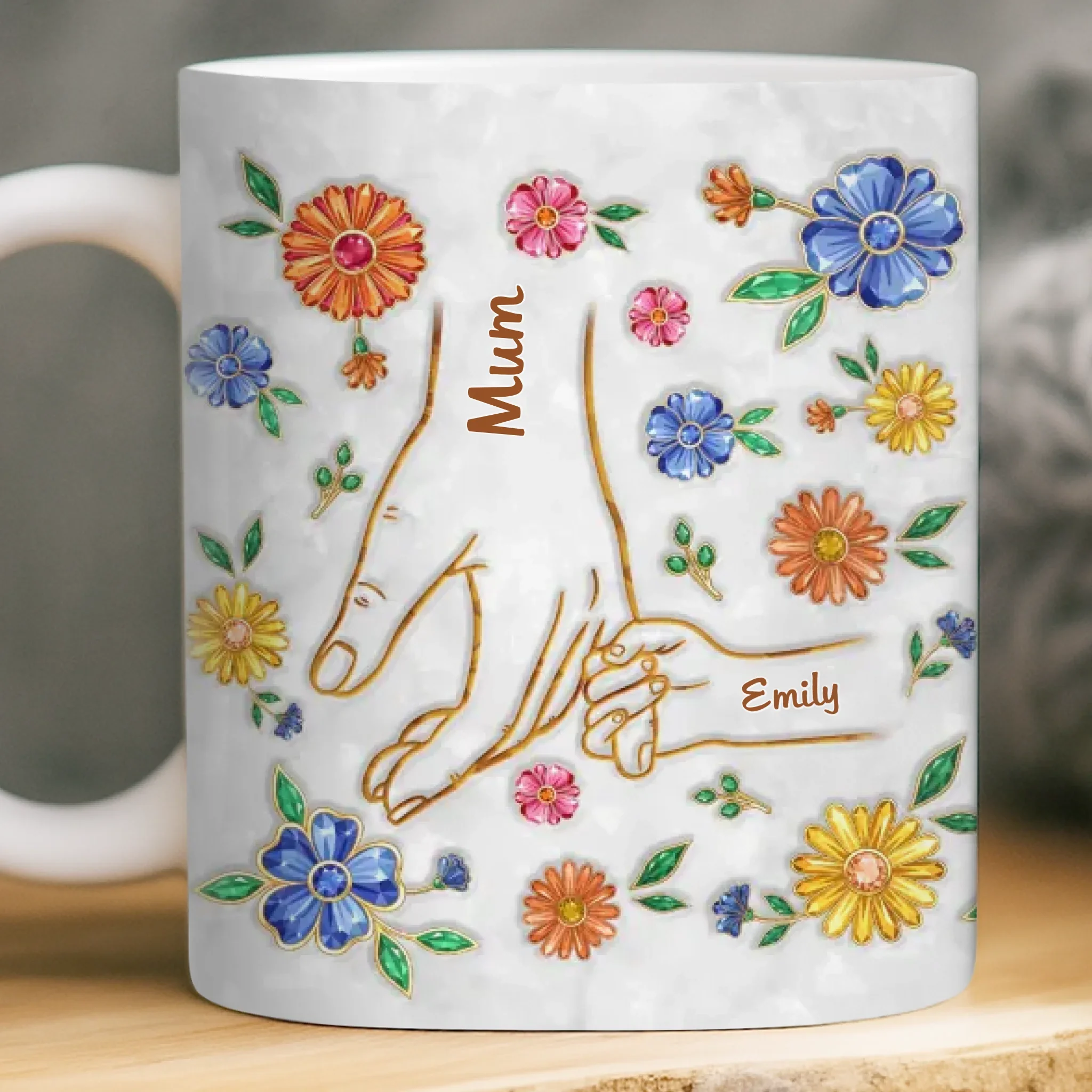 Custom 3D Inflated Effect Printed Mug - Personalized Mother's Day Birthday Gifts For Mum, Grandma - Family Always Holds Together - Image 3