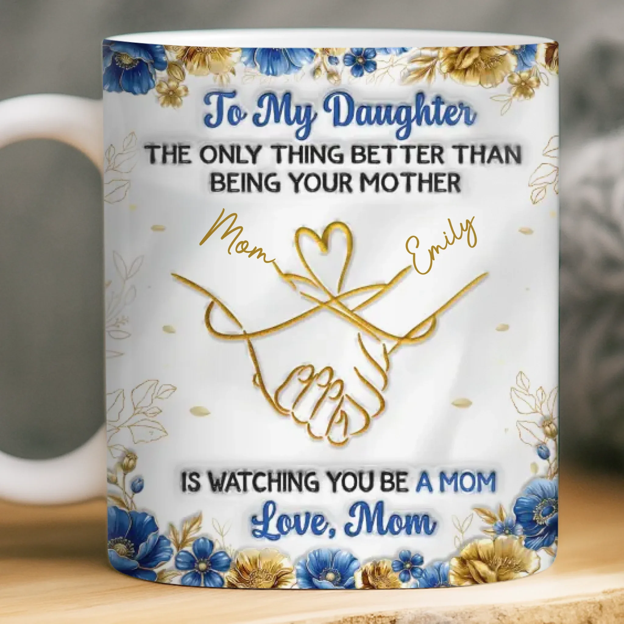 Custom 3D Inflated Effect Printed Mug - Personalized Mother's Day Gifts For Mom, Daughter - A Daughter Brightens Life - Image 2