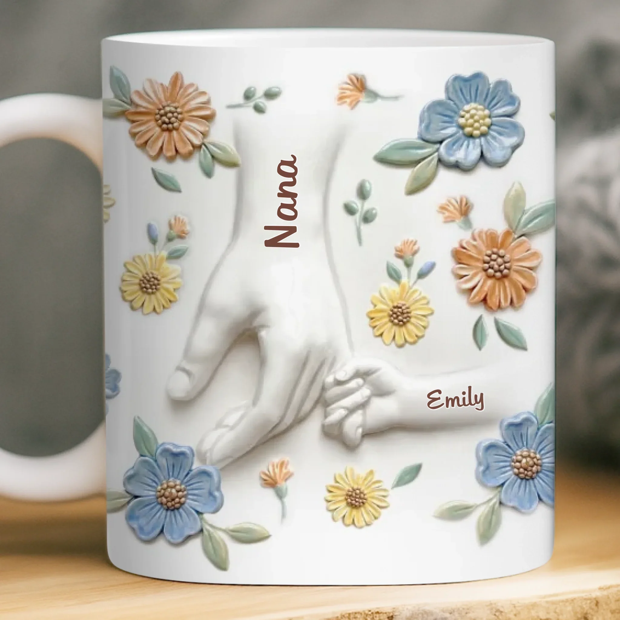 Custom 3D Inflated Effect Printed Mug - Personalized Mother's Day Gifts For Mom, Grandma - Family Held Together - Image 2