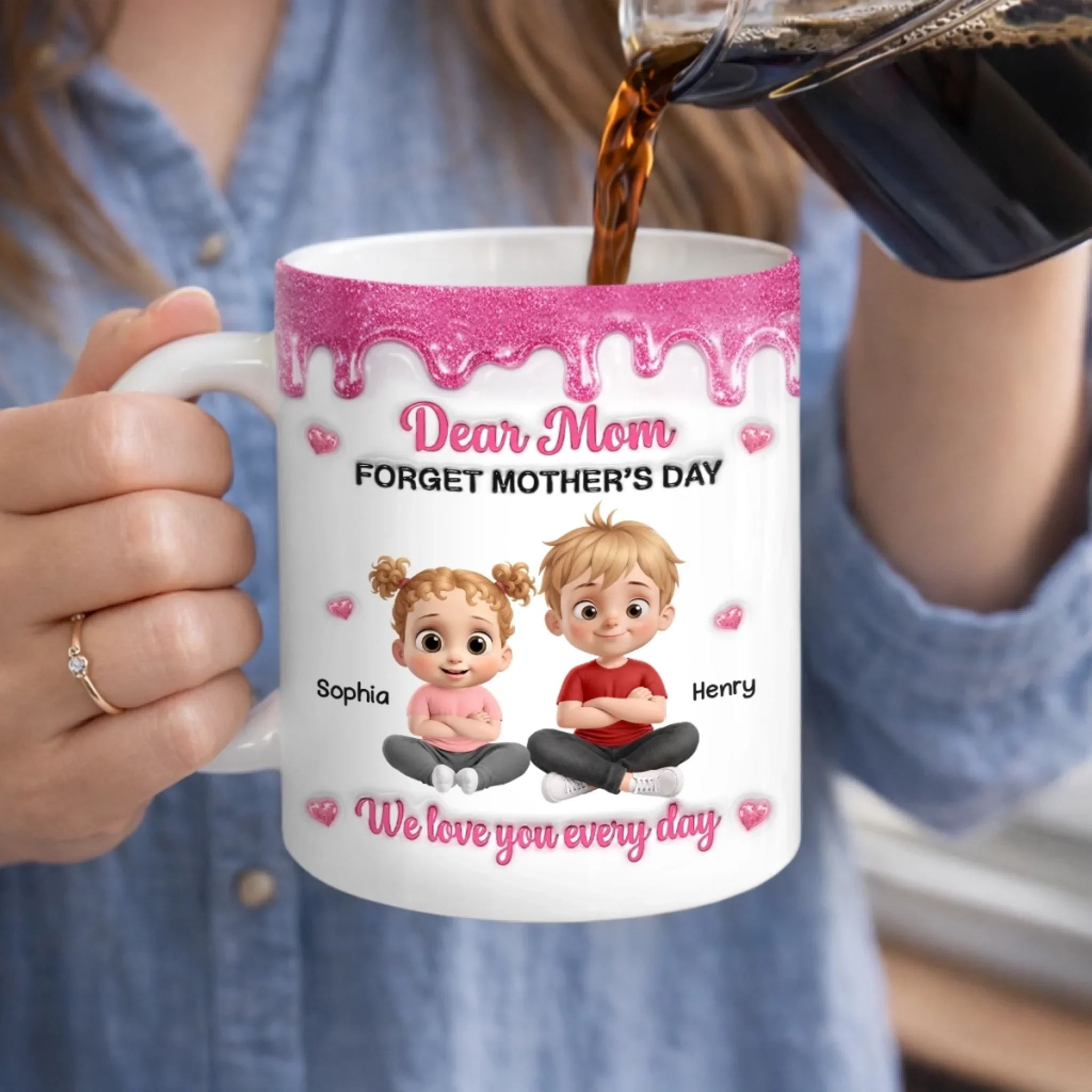 Custom 3D Inflated Effect Printed Mug - Personalized Mother's Day Gifts For Mom, Grandma - We Choose You Every Day - Image 3
