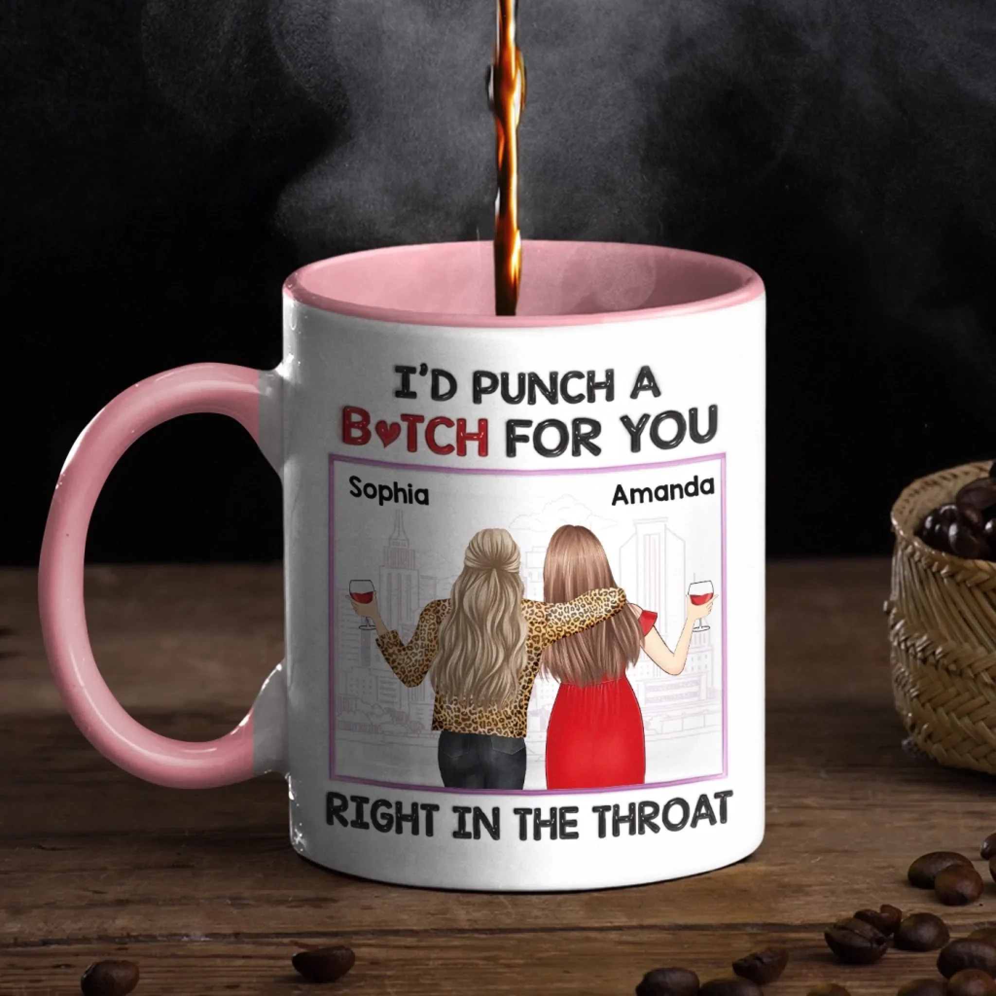 Custom Accent Mug - Personalized Best Friend Birthday Gifts For Women, Besties, Sisters, BFF - Her Joy My Joy - Image 3