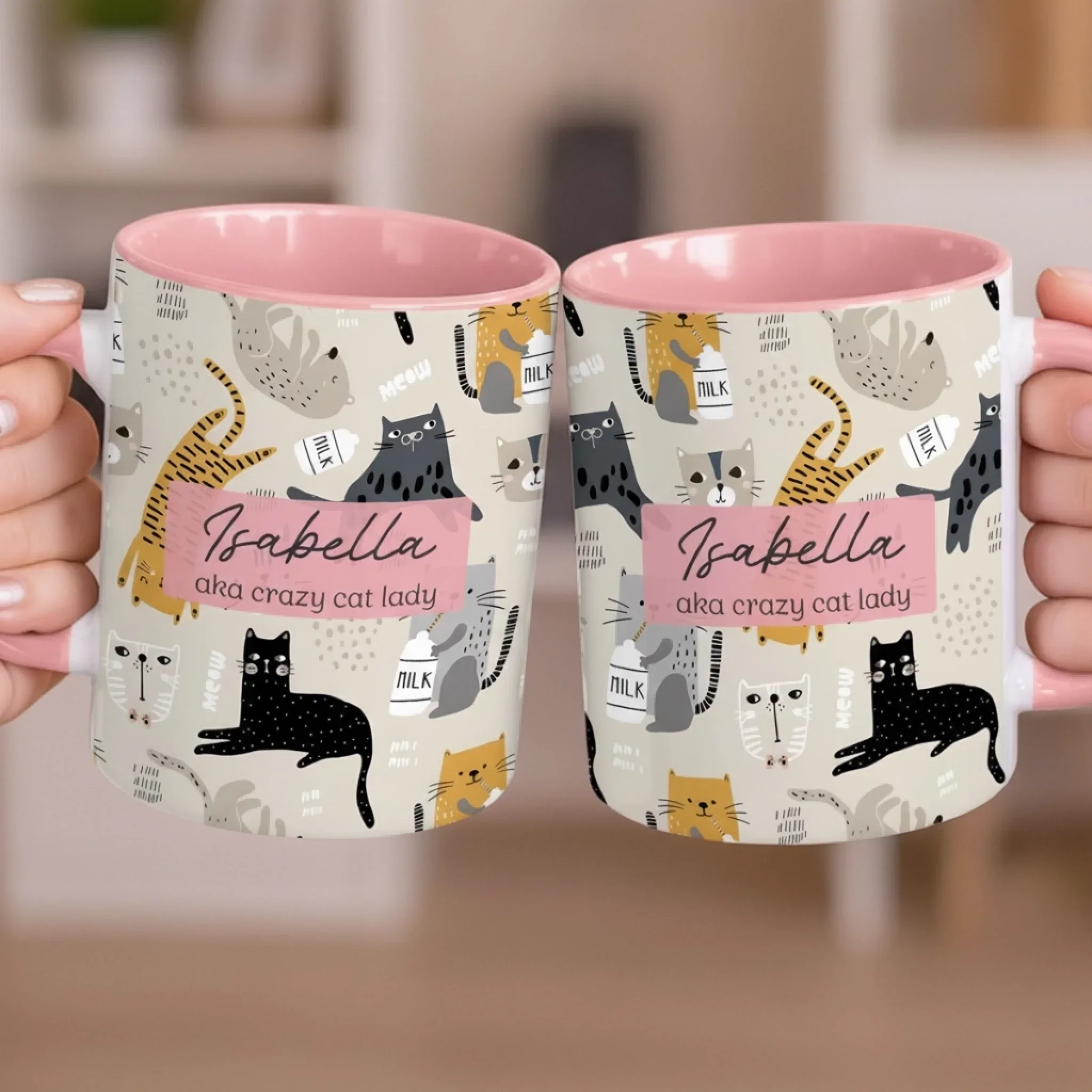 Custom Accent Mug - Personalized Birthday Gifts For Cat Lovers, Cat Mom And Dad - Professional Meow Translator - Image 4