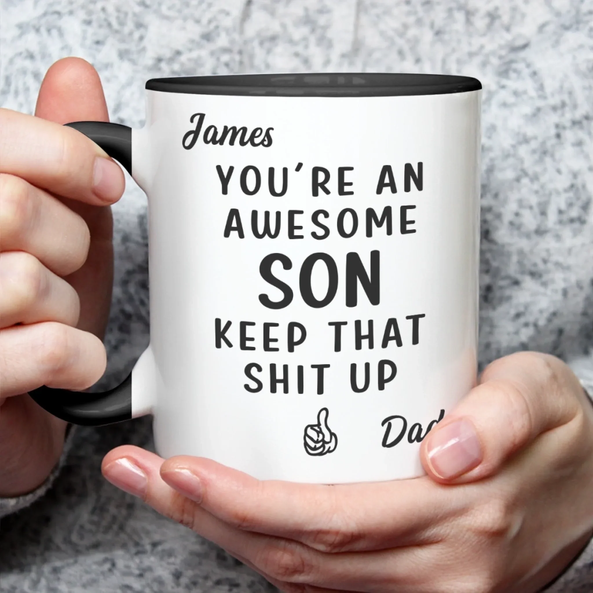 Custom Accent Mug - Personalized Birthday Gifts For Mom, Dad, Daughter, Son - Powered By Your Endless Energy - Image 5